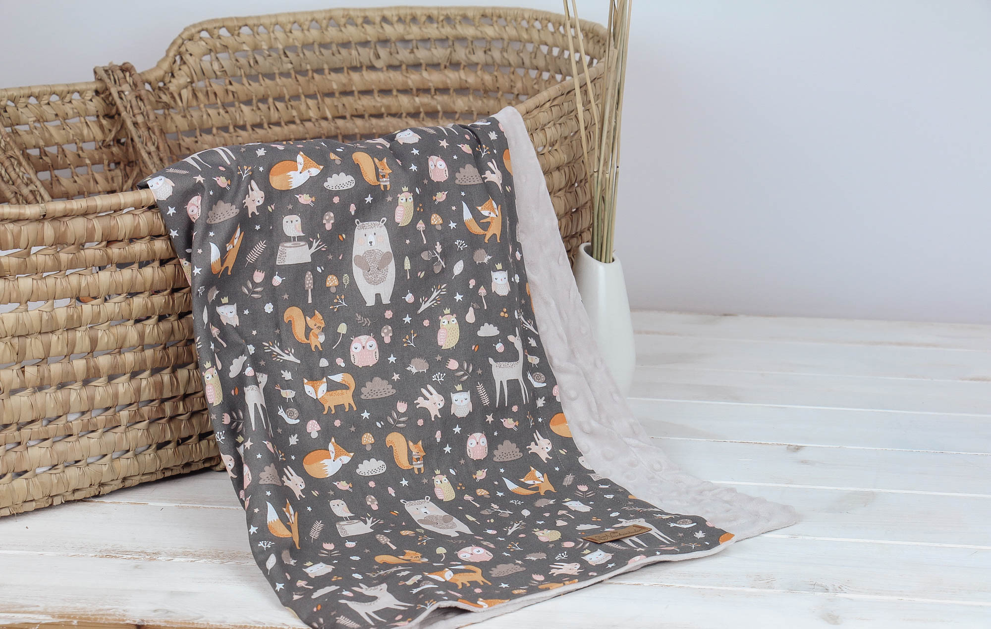 IMG_8548 Babydecke *Waldtiere* grau