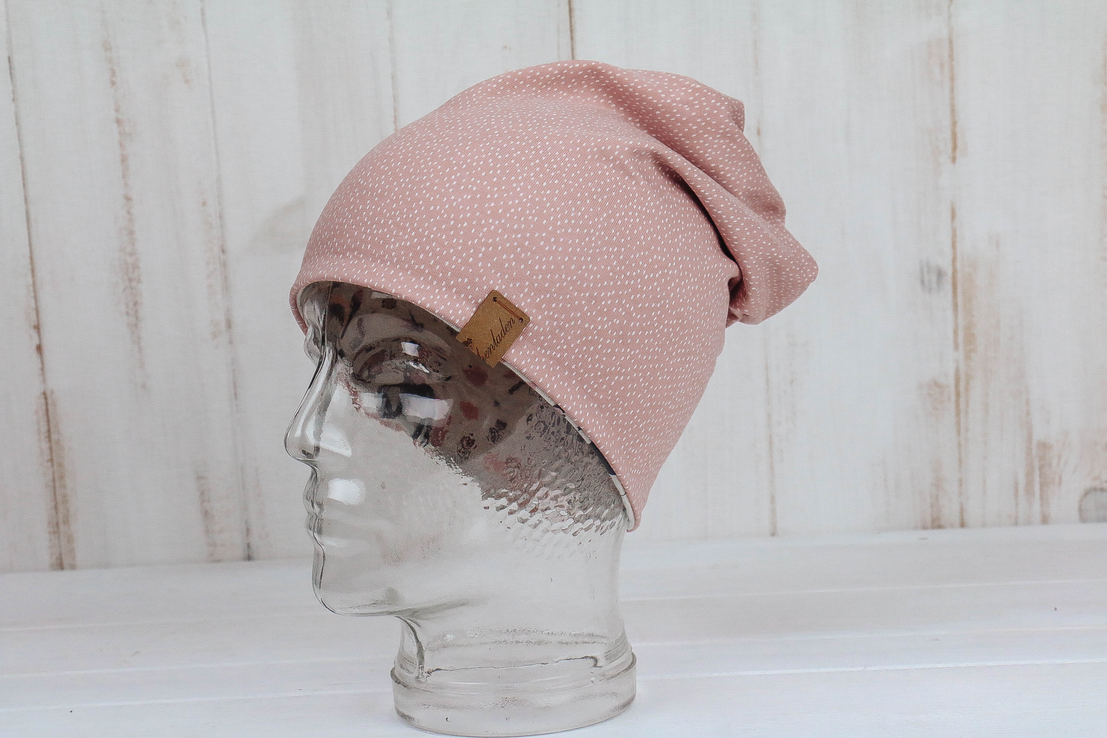 Jersey Haube *Einhörner grau/rosa*
