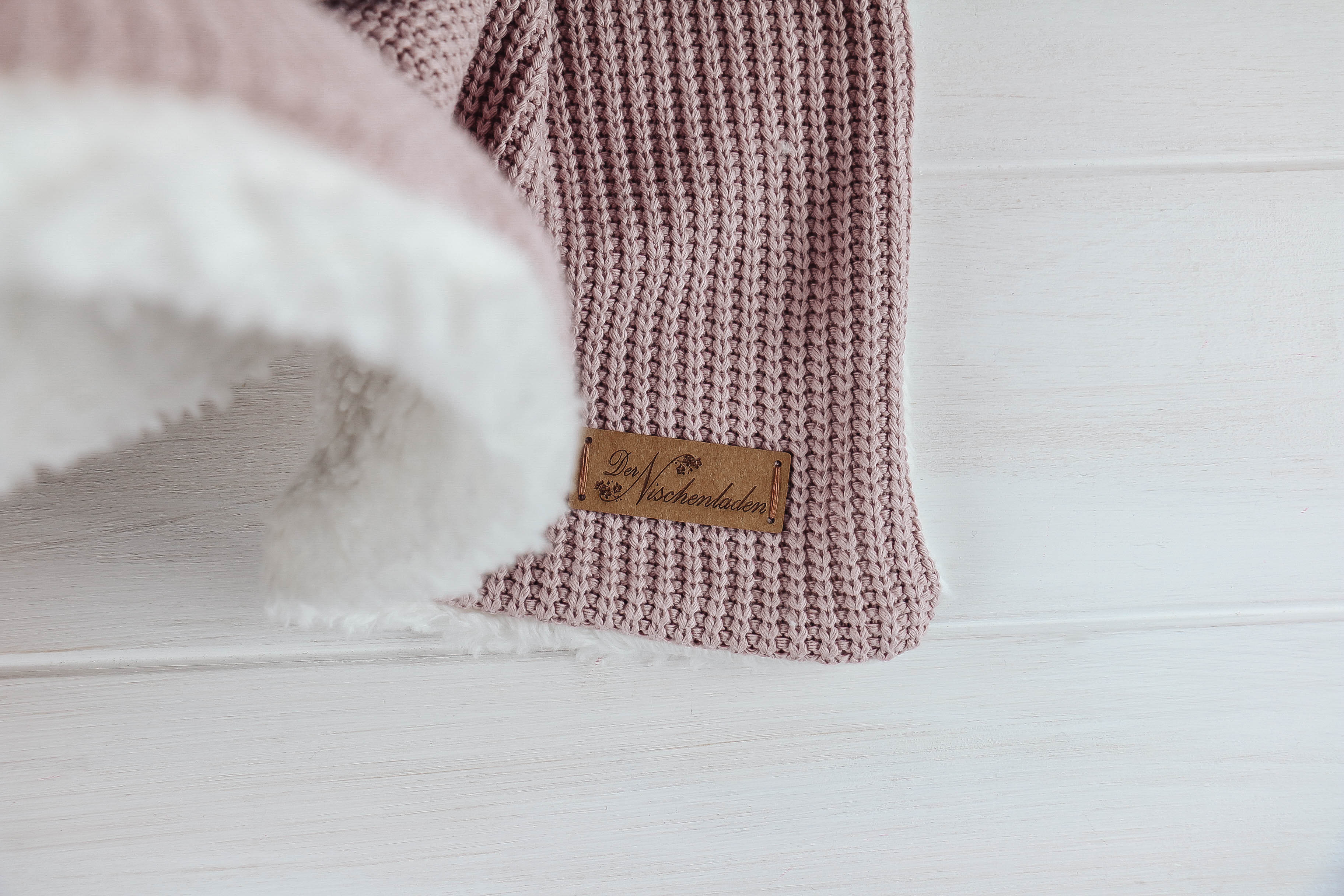 Nischenladen-290 Babydecke Strick rosa