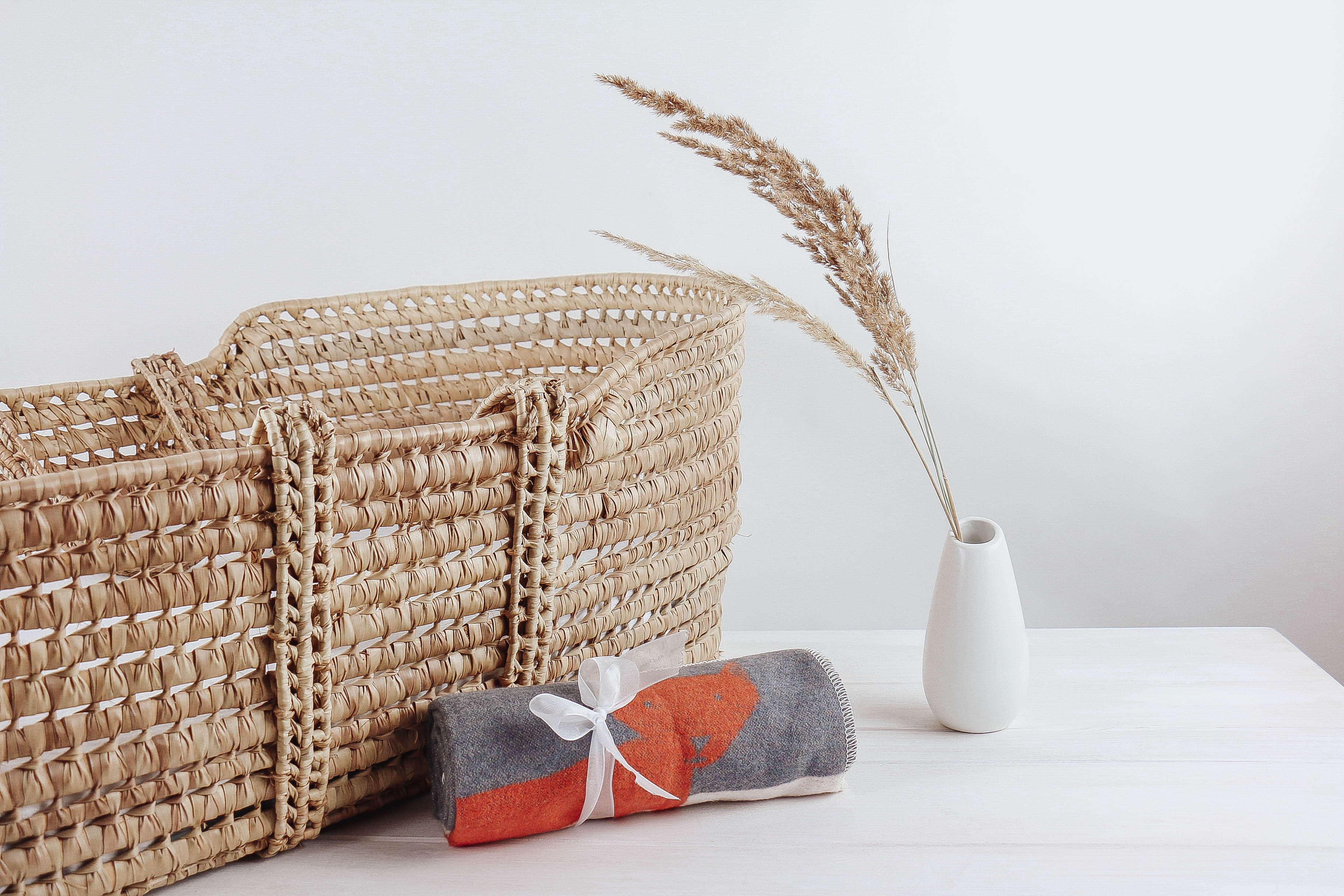 Nischenladen-6 Babydecke Fuchs grau-rosa