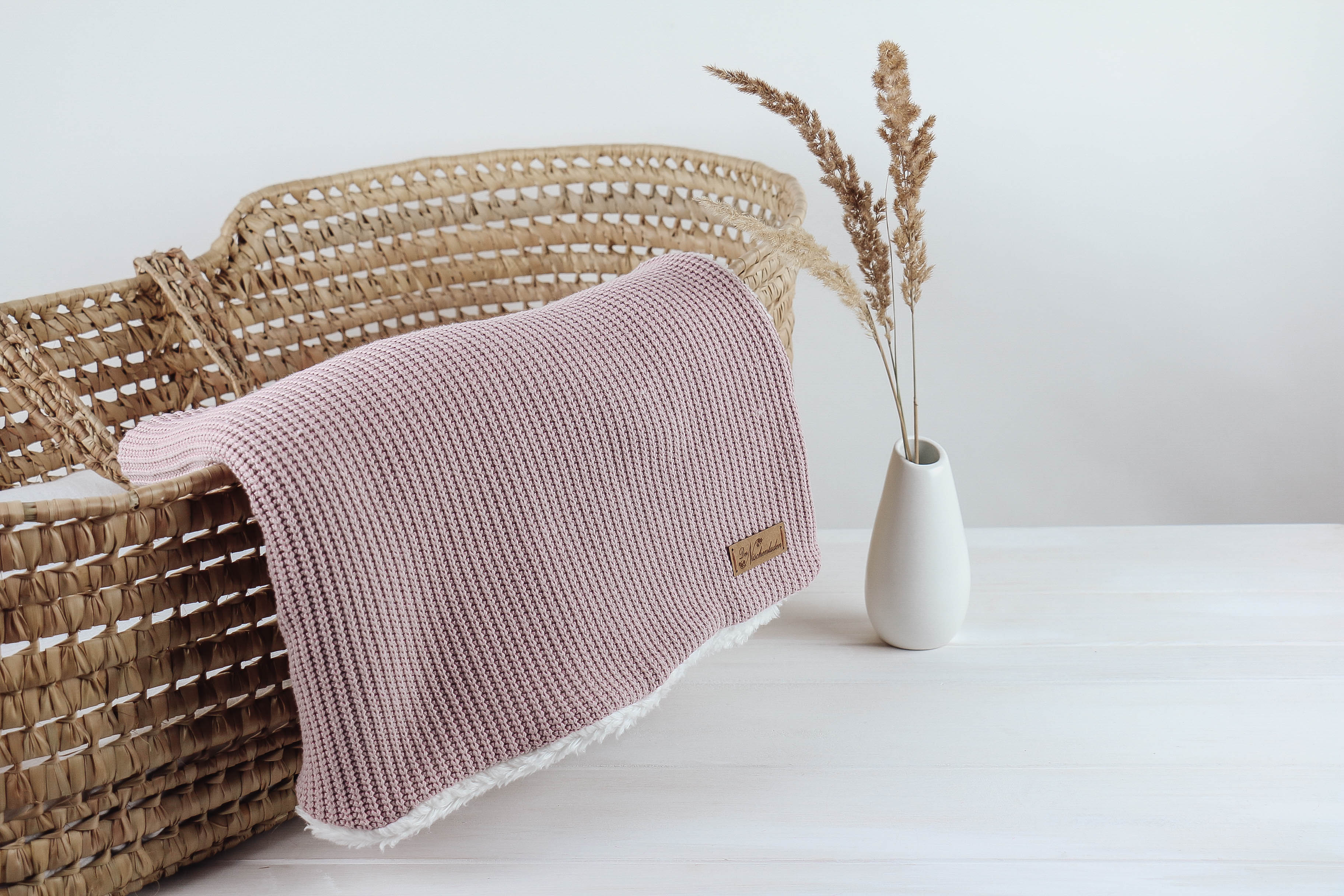 Babydecke Strick rosa