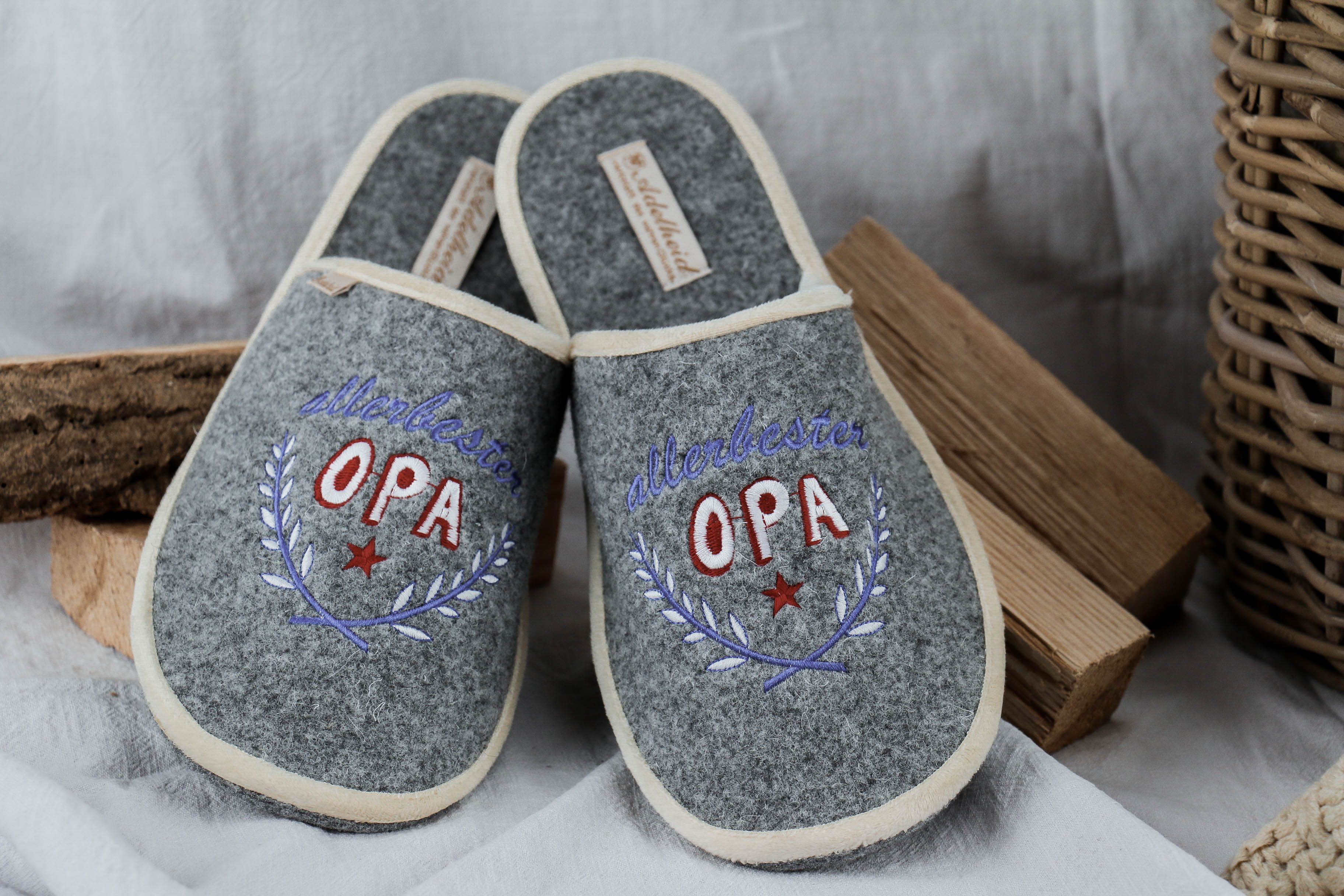 Nischenladen-136EXYmf20s1ldvV Filzpantoffeln "allerbester Opa"