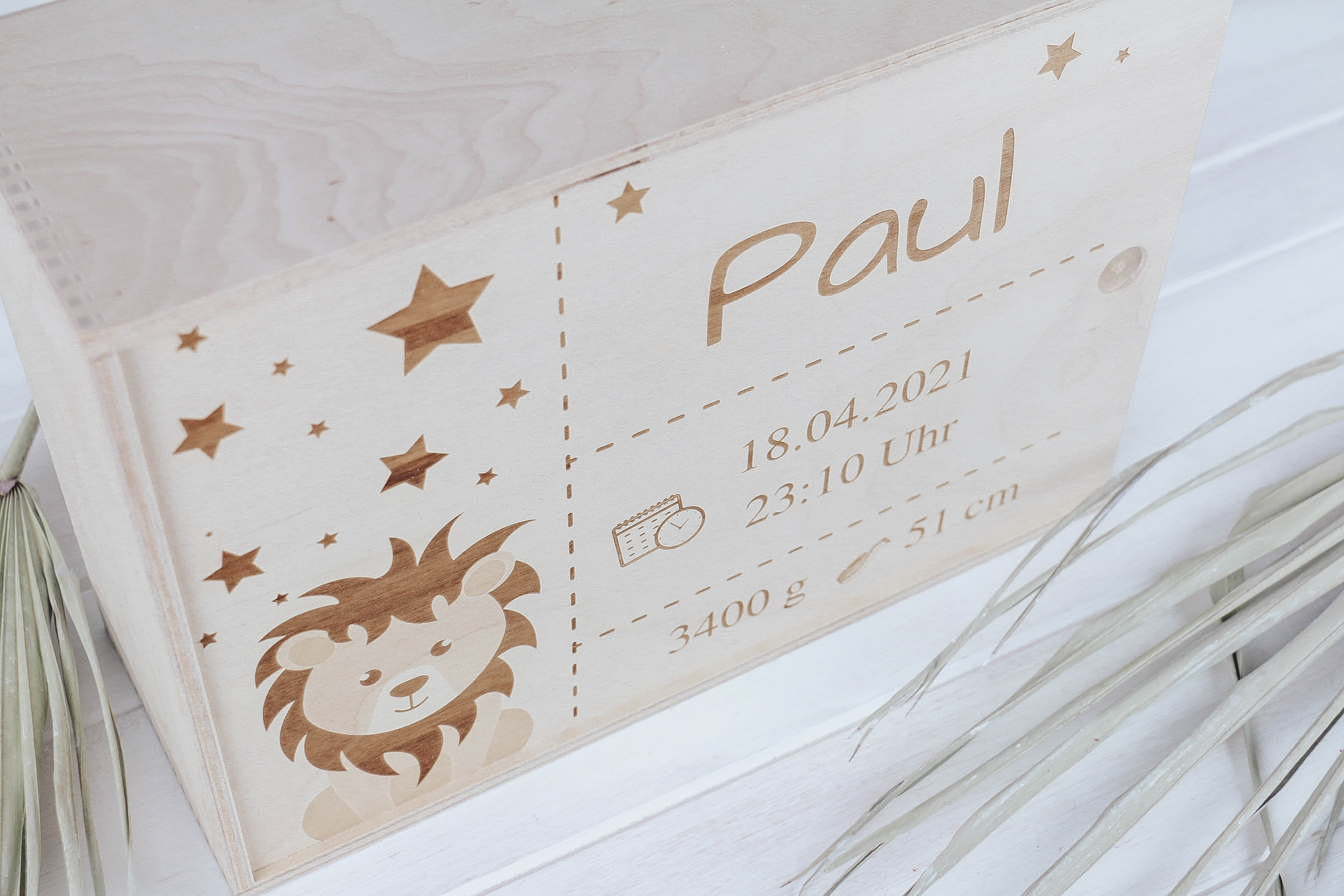 Nischenladen-58uoyiQiFXeYxrm Erinnerungsbox Löwe personalisiert