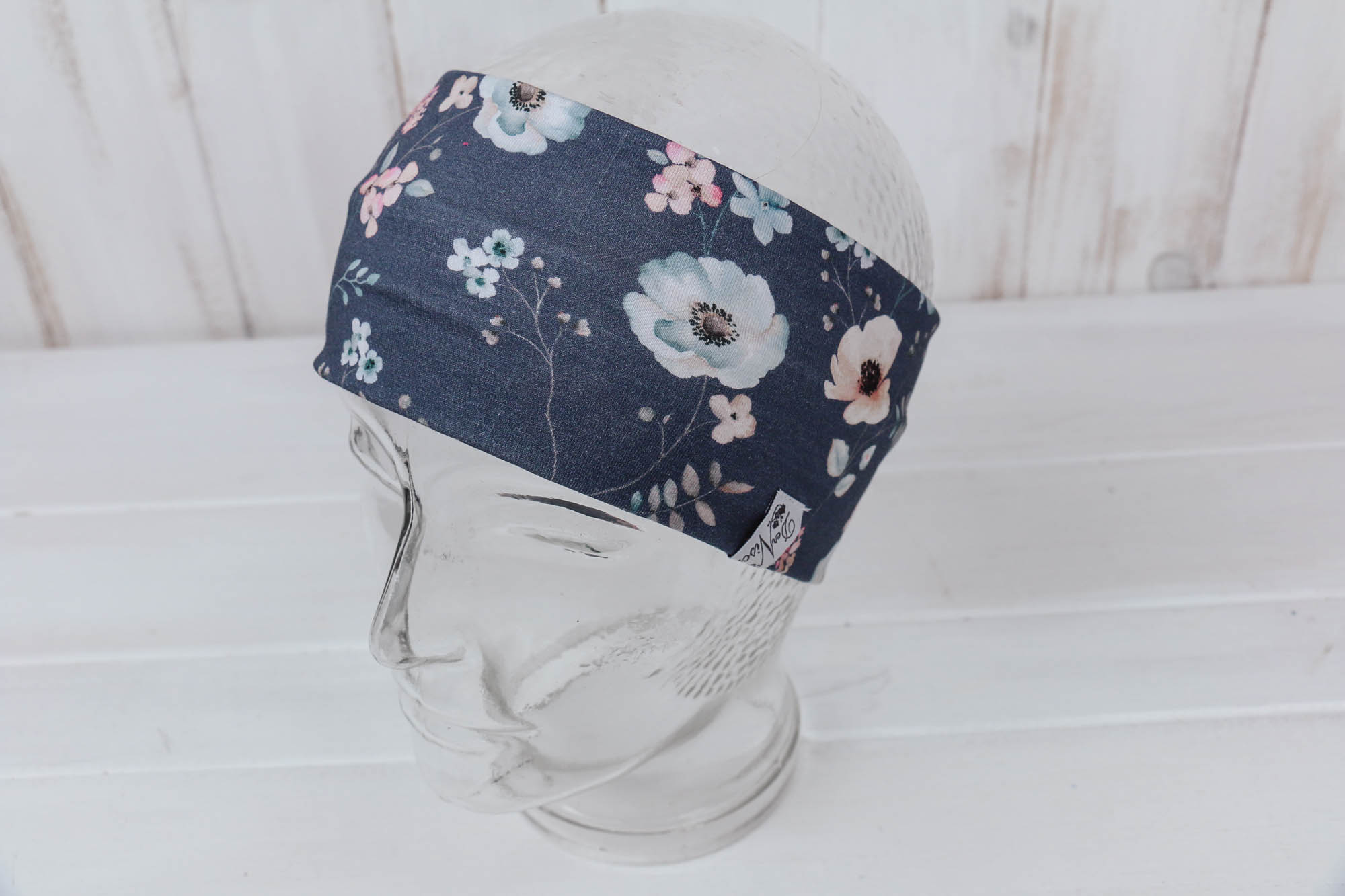 Jersey Stirnband Blumen *blau*
