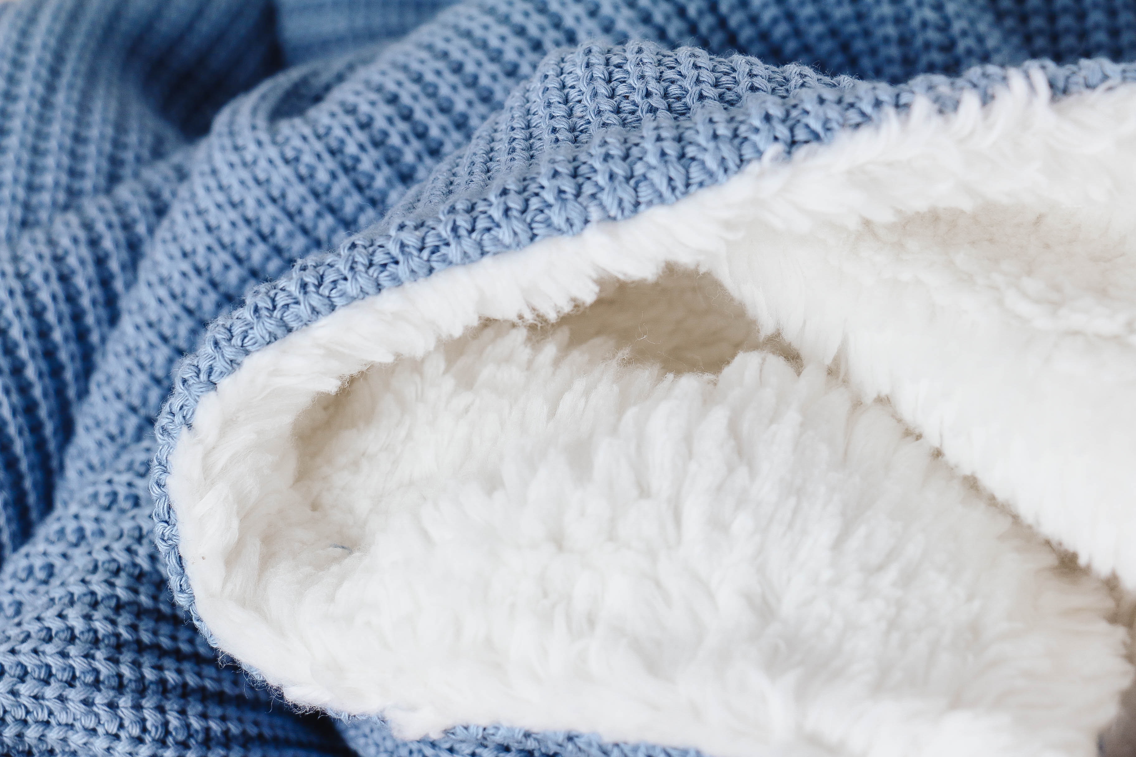 Nischenladen-279 Babydecke Strick blau