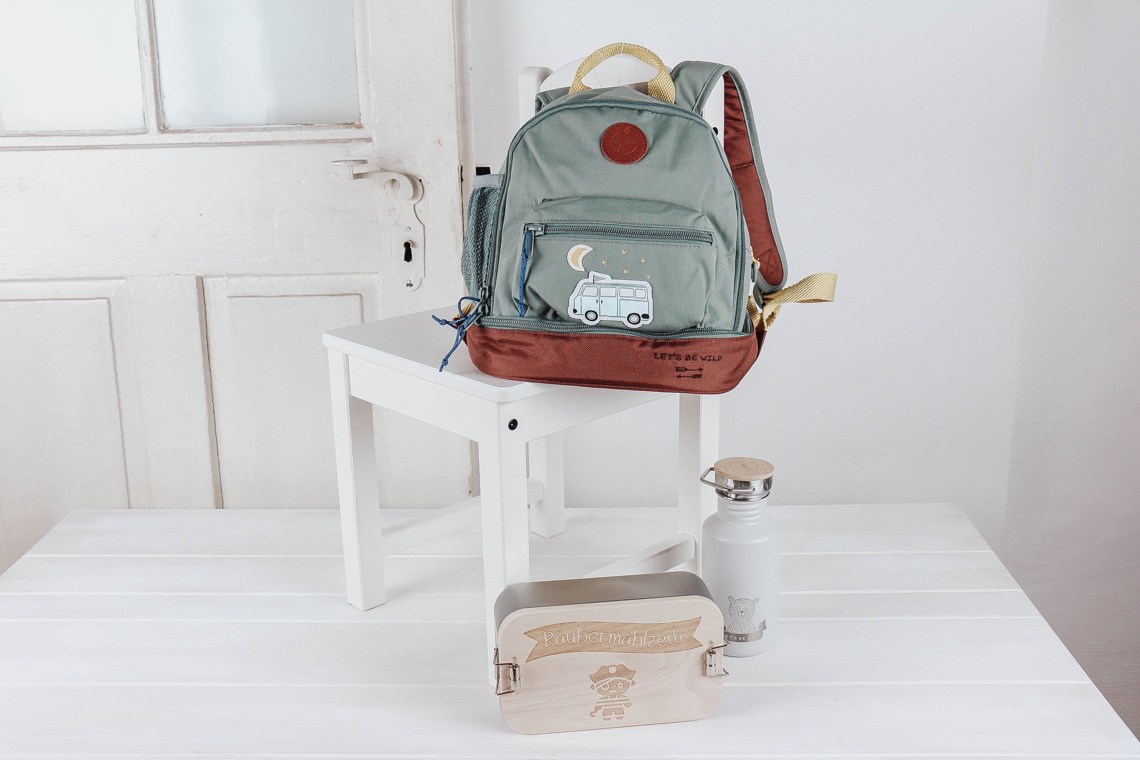 Nischenladen-38vnBFXxoPaAeUn Kinderrucksack Bus olive