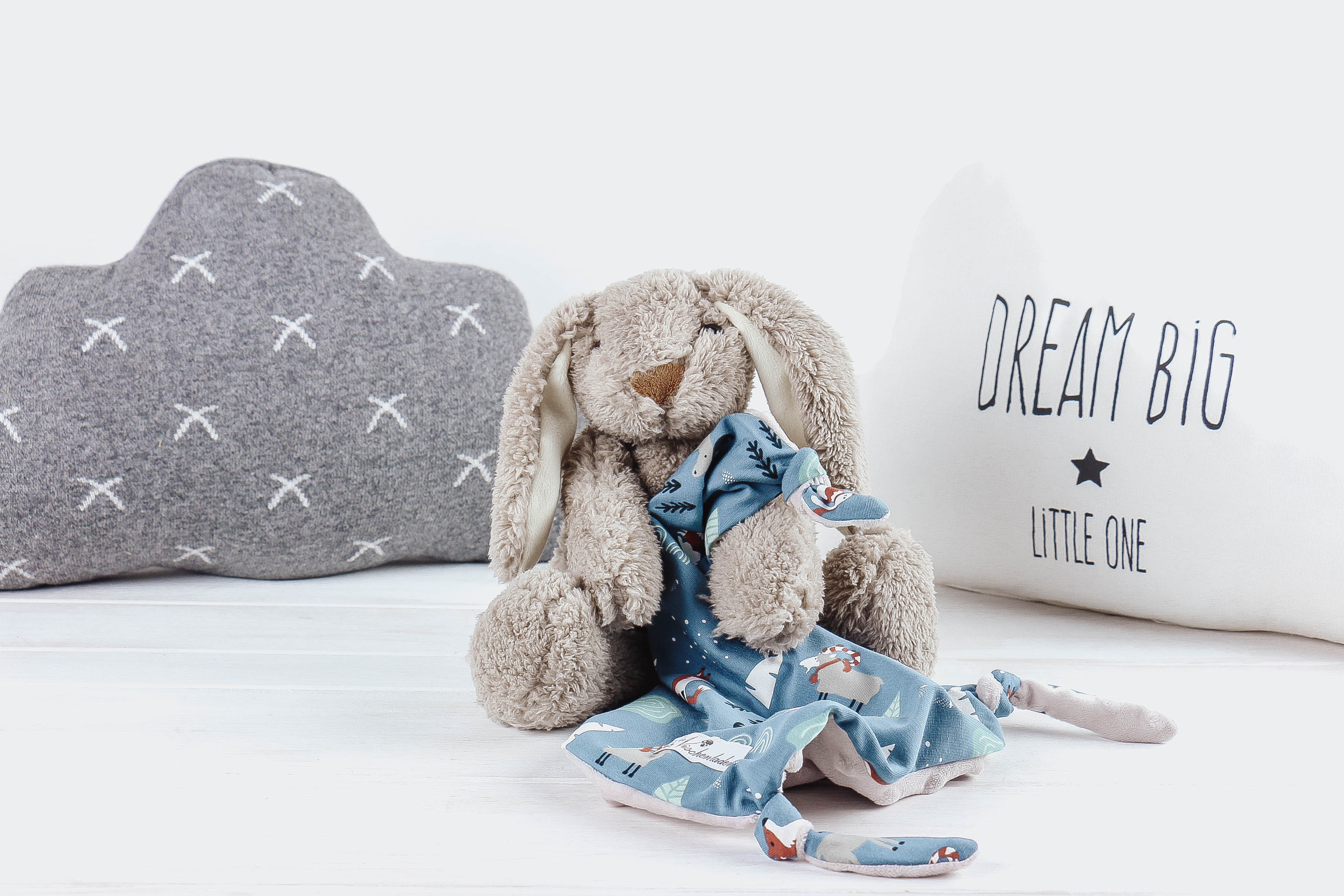 Nischenladen-14 Schmusetuch Tiere blau