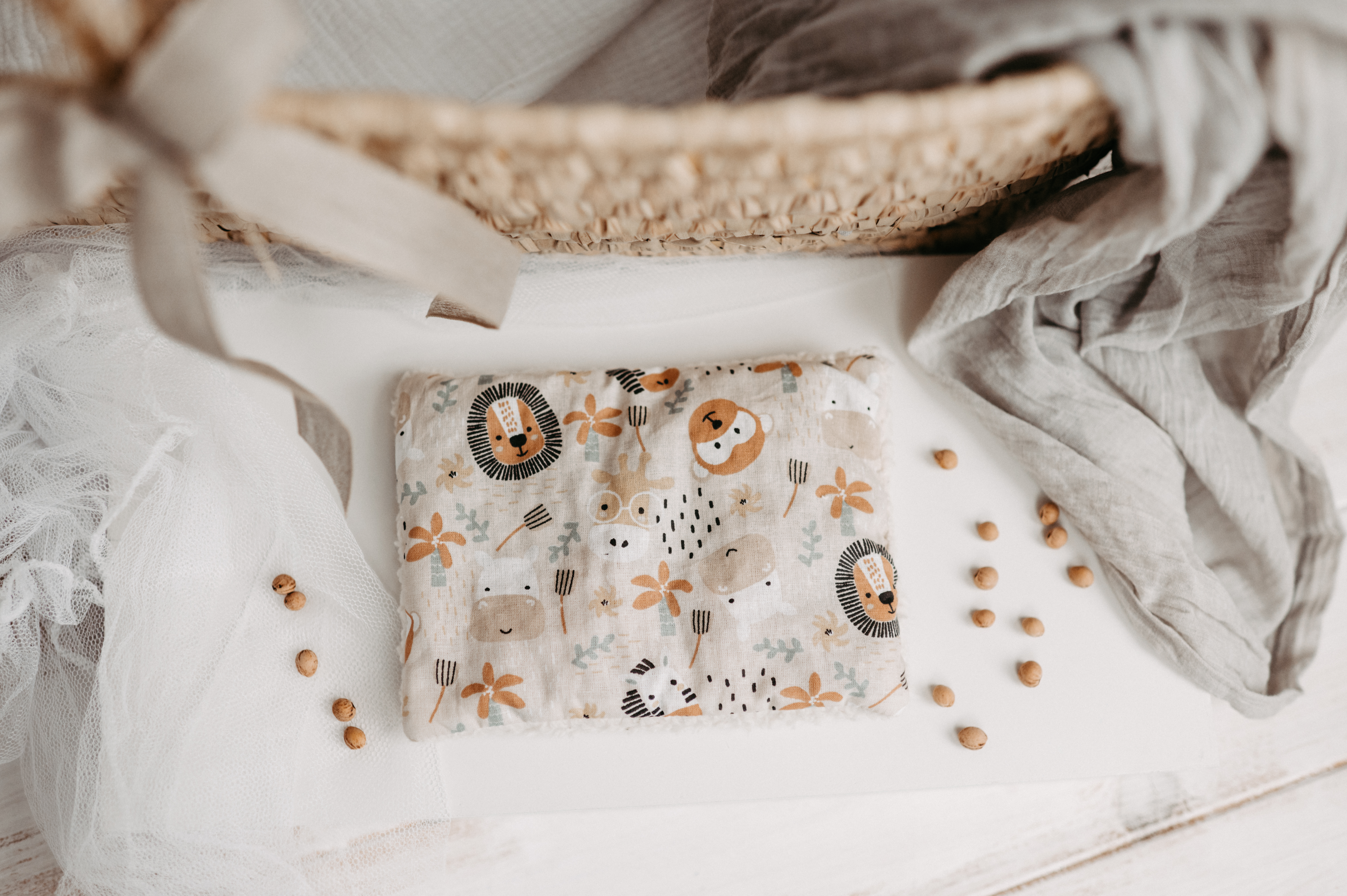 Kirschkernkissen Dschungeltiere natur Kirschkernkissen Dschungeltiere natur