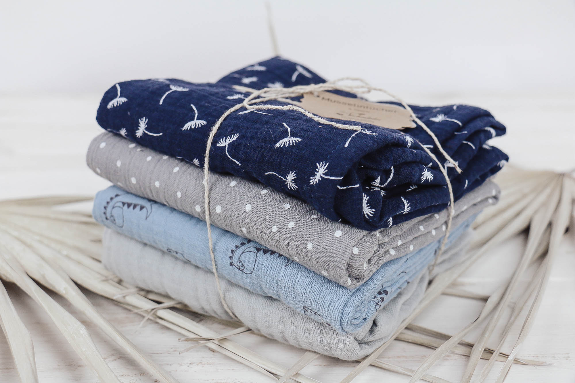 IMG_8341 Musselintücher 4er blau-grau