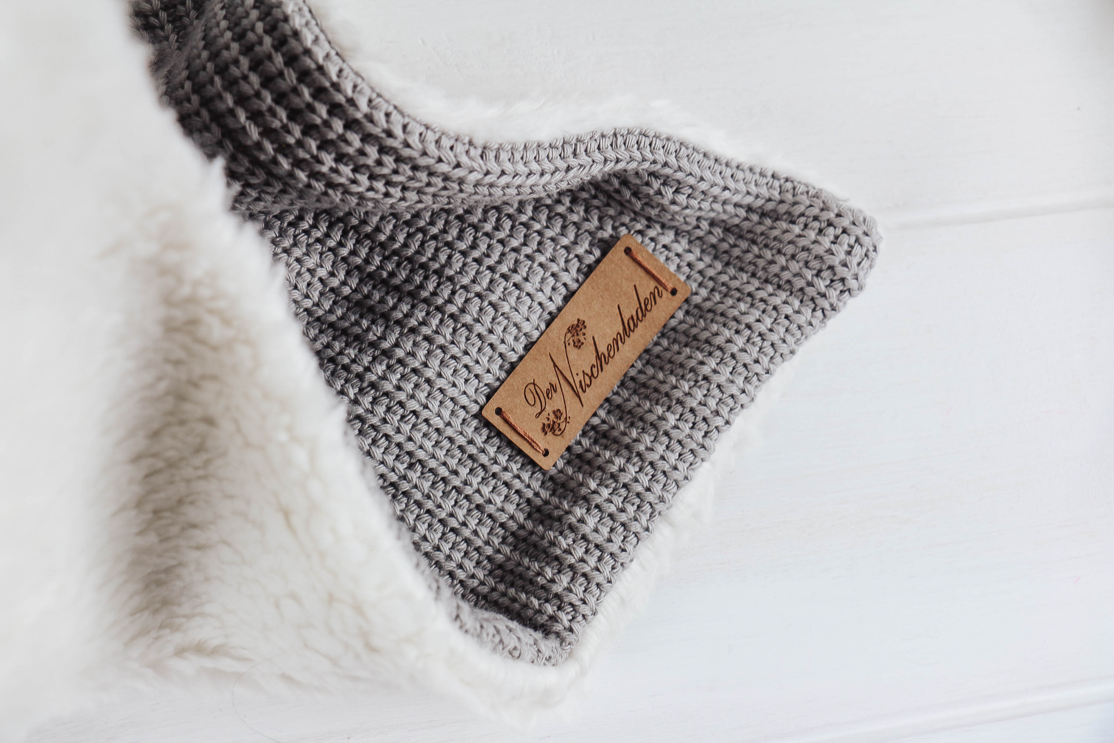 Nischenladen-287 Babydecke Strick taupe