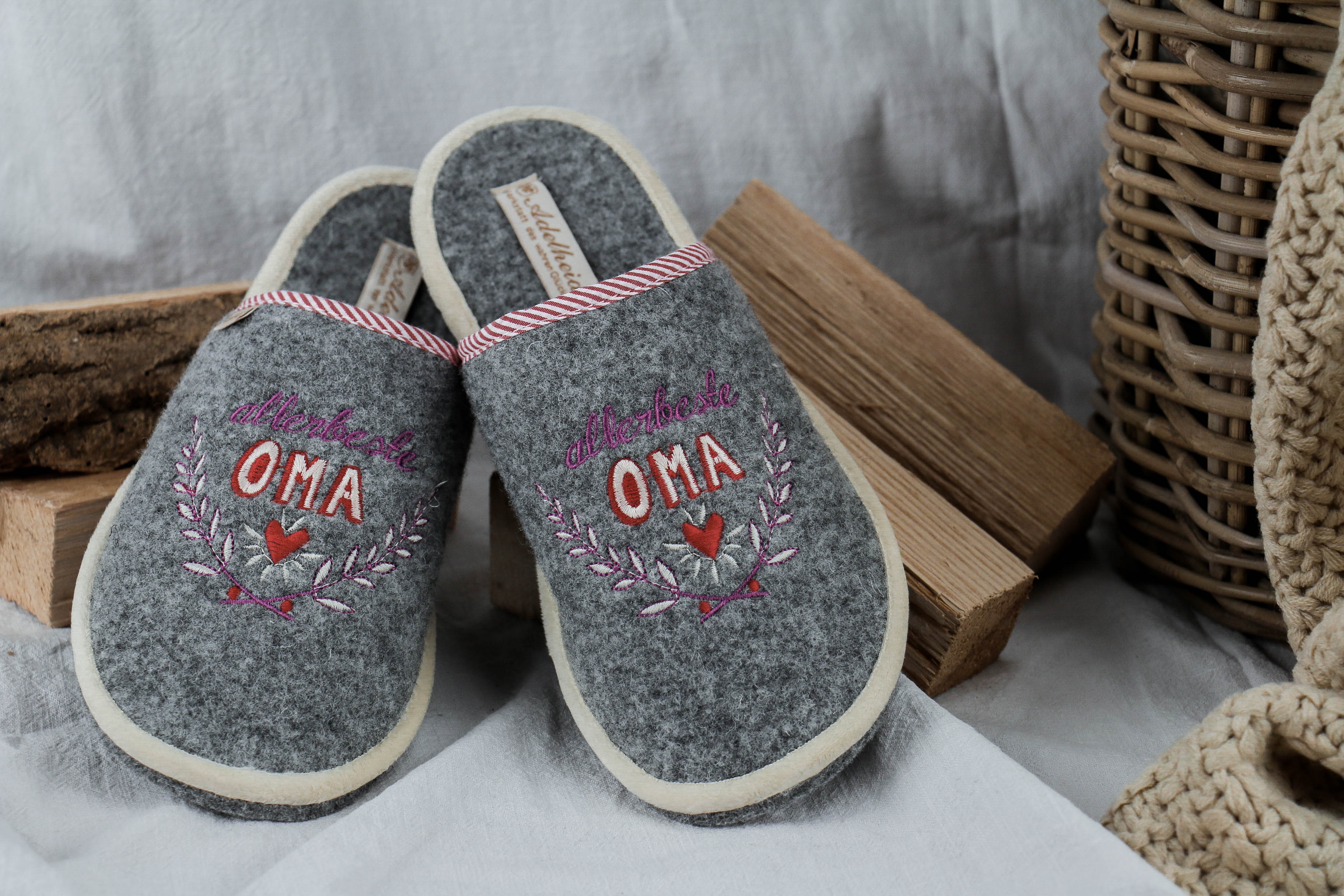 Nischenladen-145 Filzpantoffeln "Allerbeste Oma"