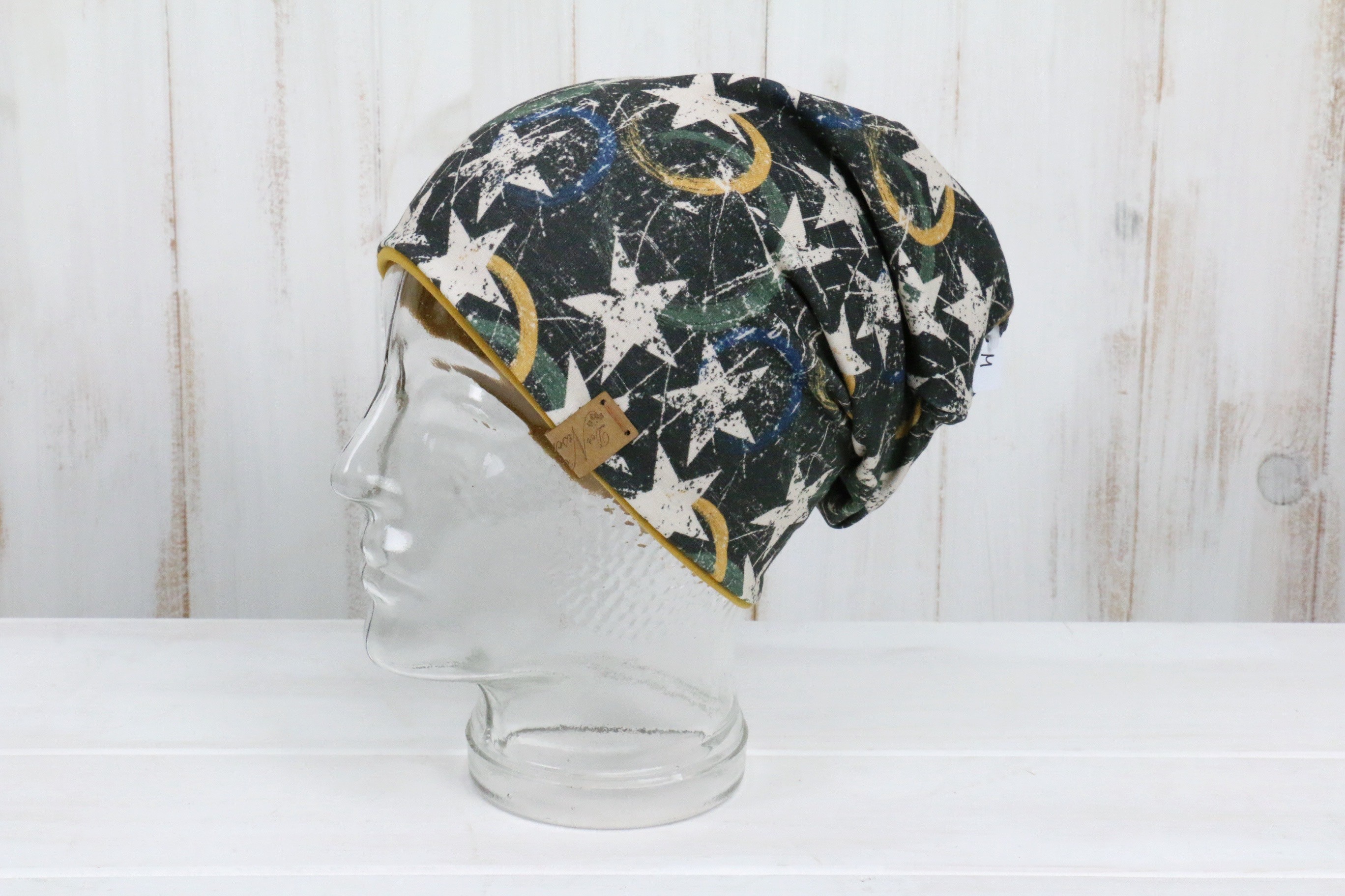 Haube-Sterne-1-0 Jersey Haube Sterne antrazith/mustard