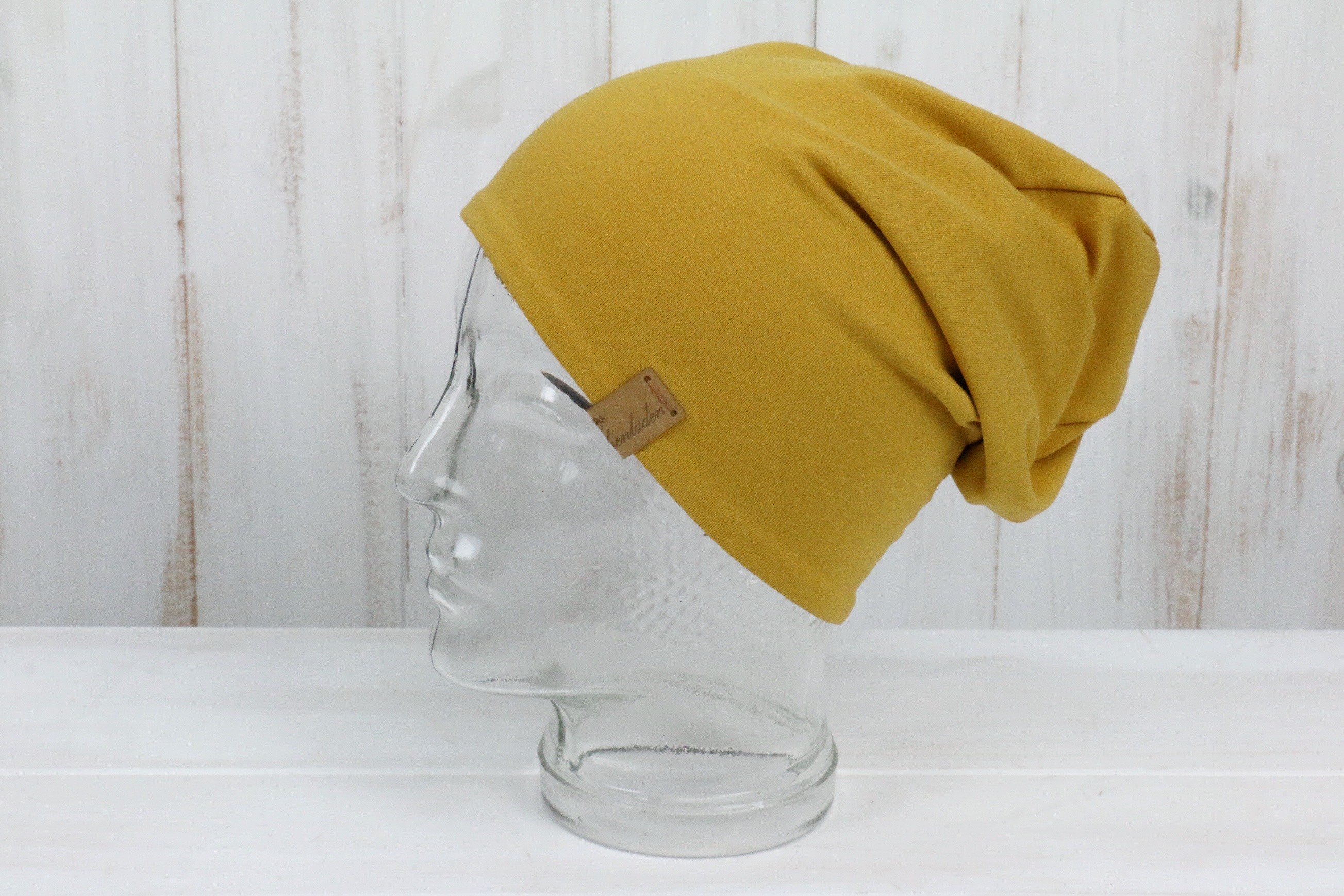 Jersey Haube Sterne antrazith/mustard