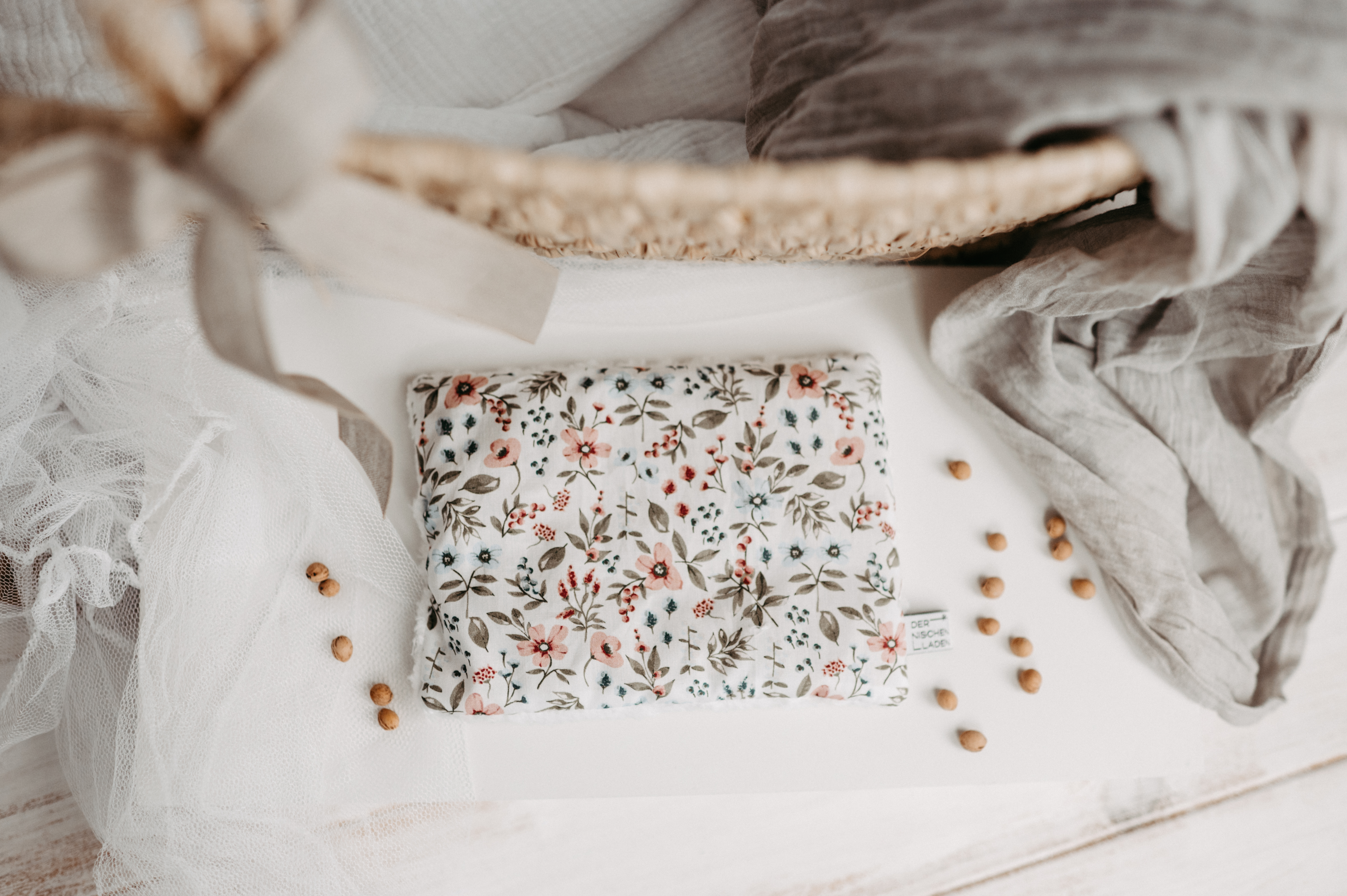 Kirschkernkissen Blumen rosa/grün Kirschkernkissen Blumen rosa/grün