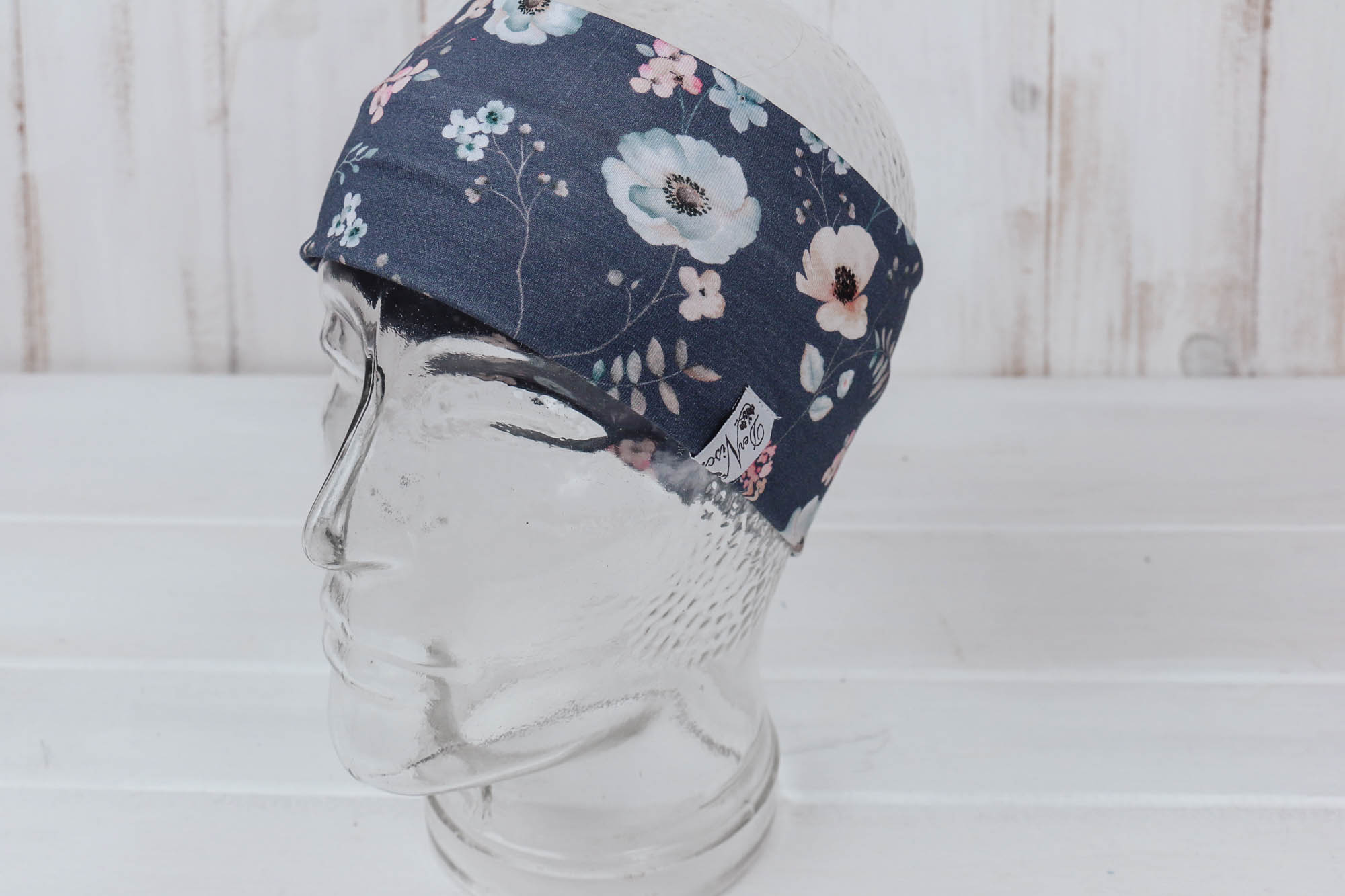 Jersey Stirnband Blumen *blau*