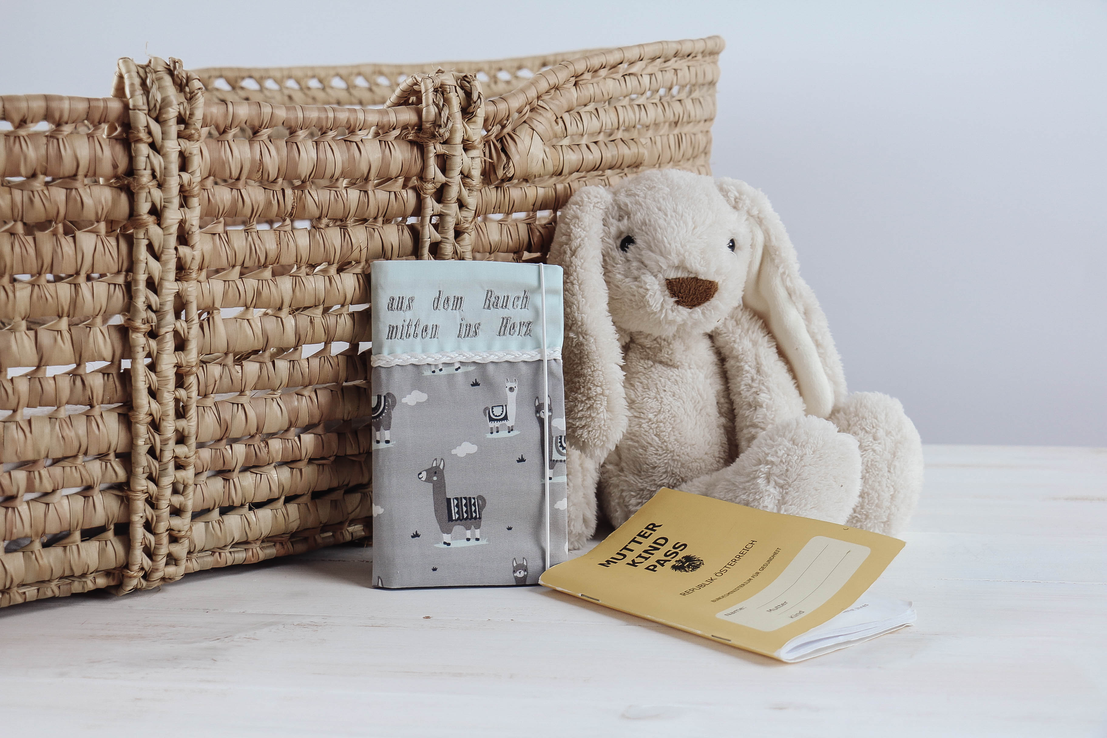 nischenladen-5 Mutter-Kind-Passhülle Lama grau-mint