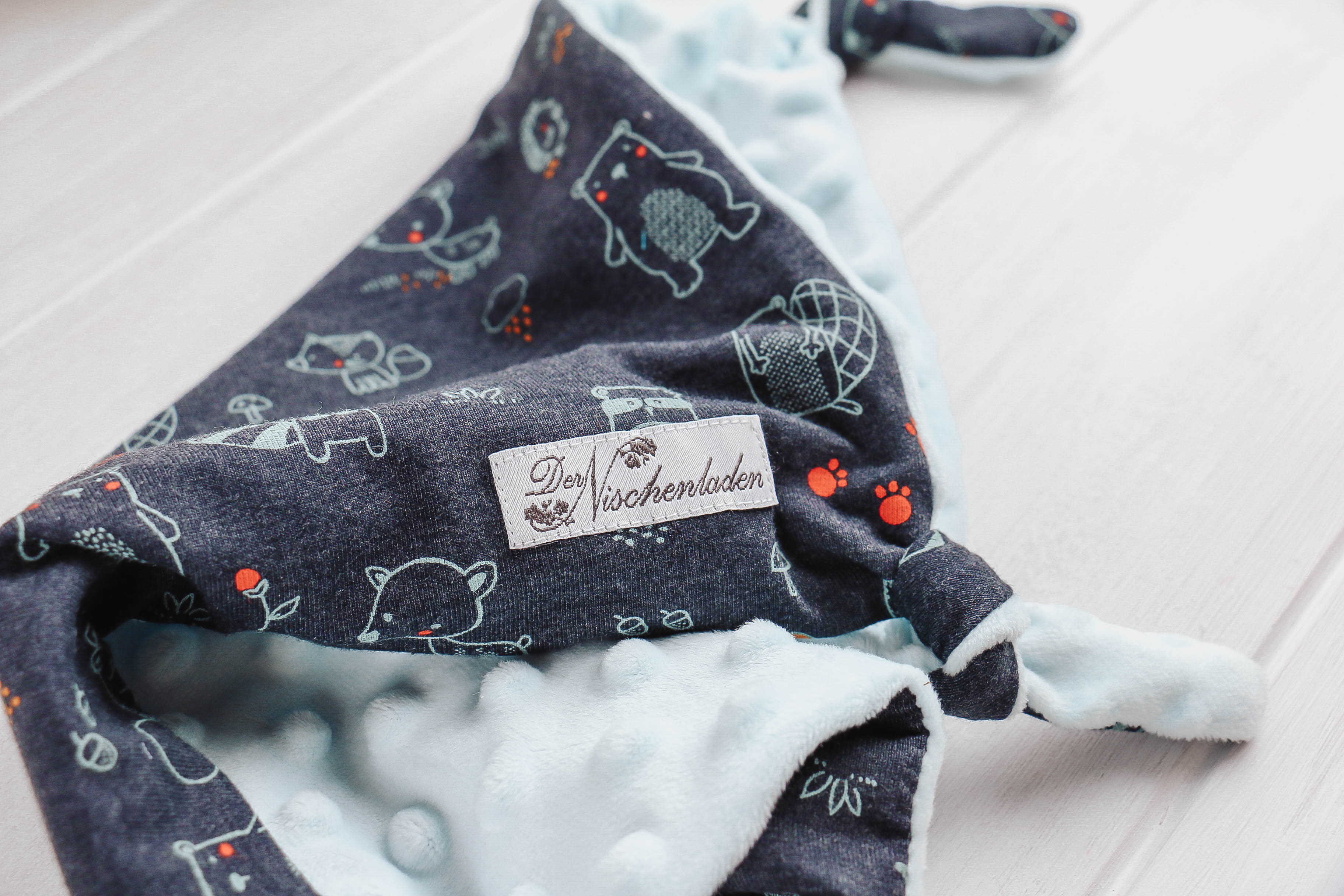 Nischenladen-35RATWZtAPXhyib Schmusetuch Waldtiere dunkelblau