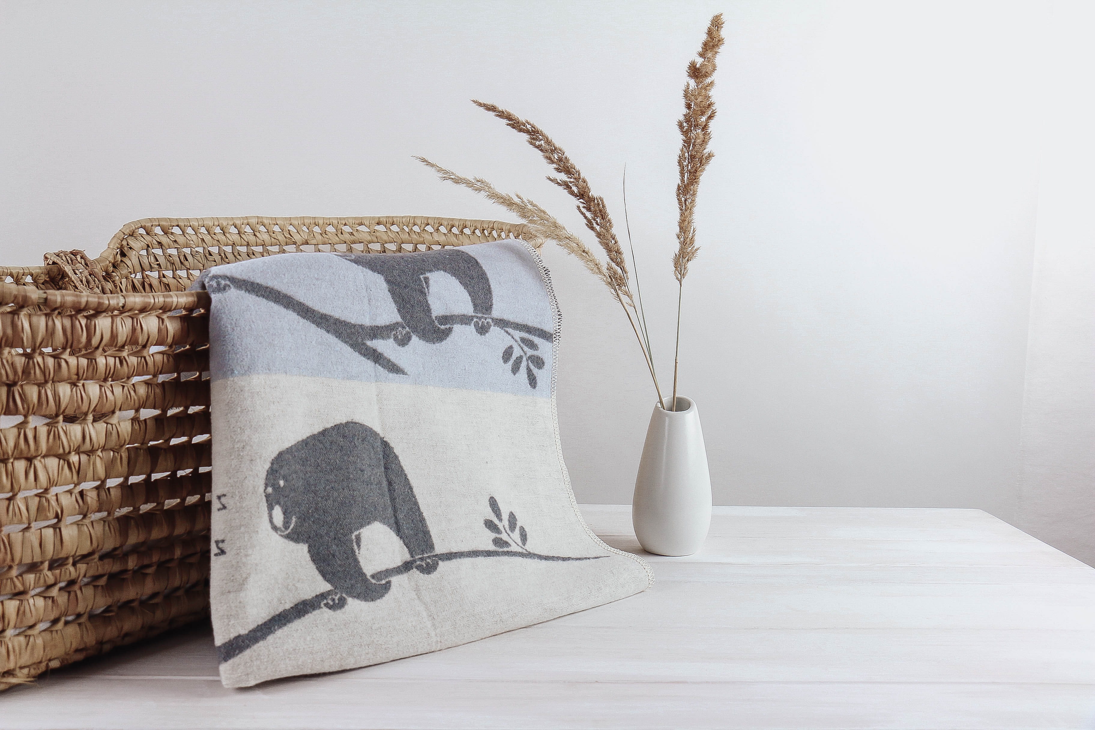 Nischenladen-76jpGvrk74nJqD3 Babydecke Faultier grau