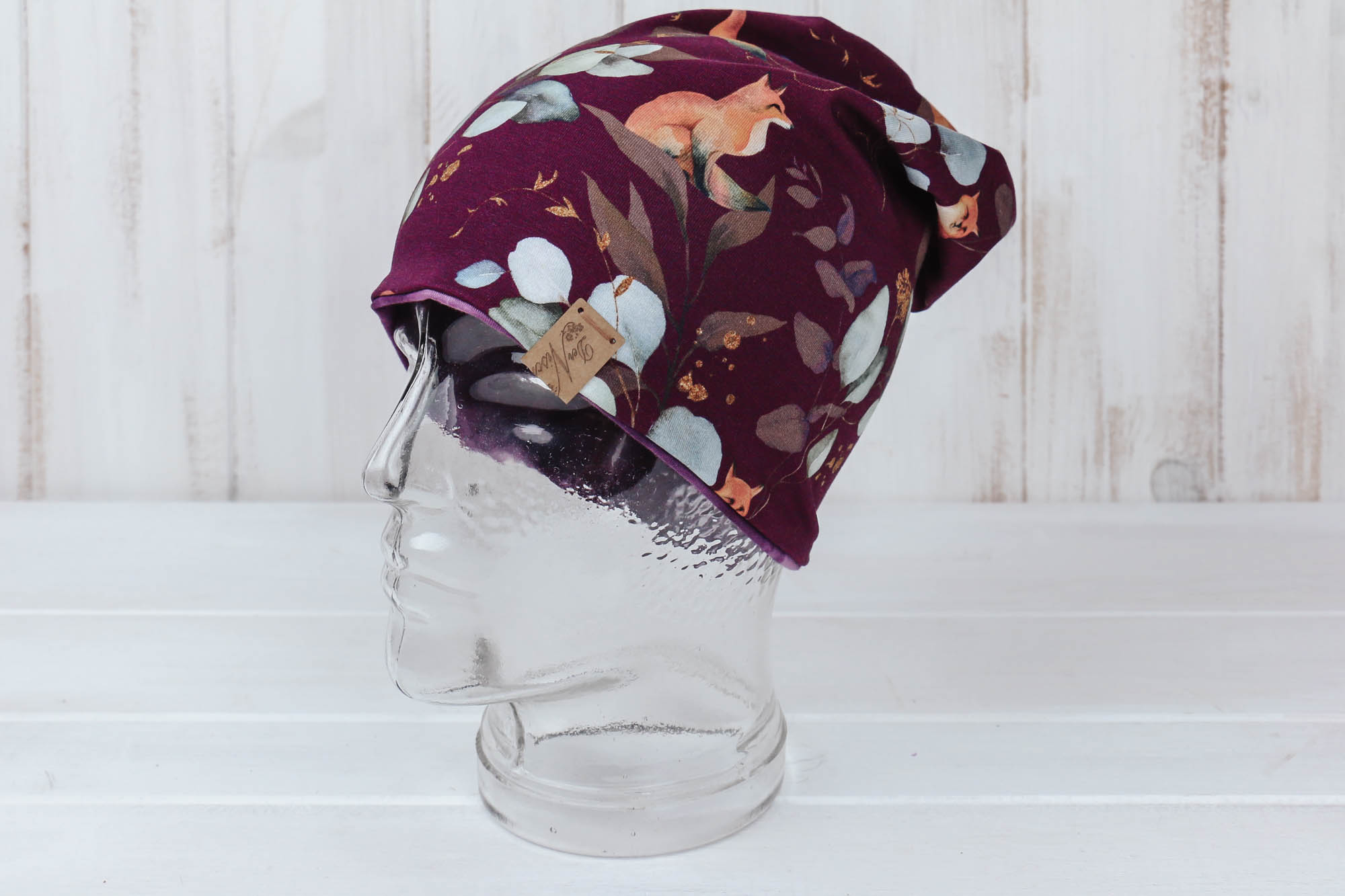 Jersey Haube Fox *violett-batik*