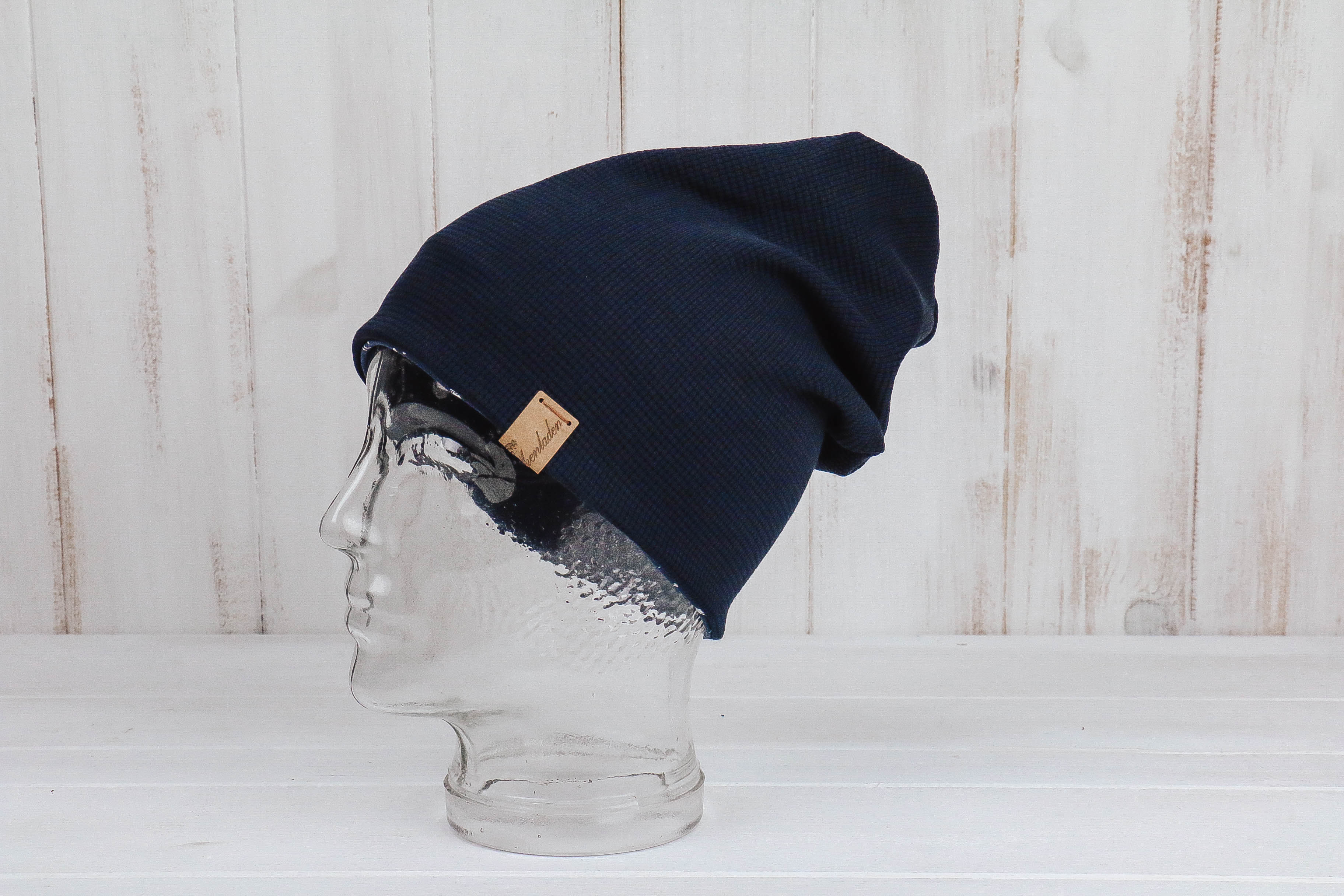 Jersey Haube *Universum navi/silber/weiß