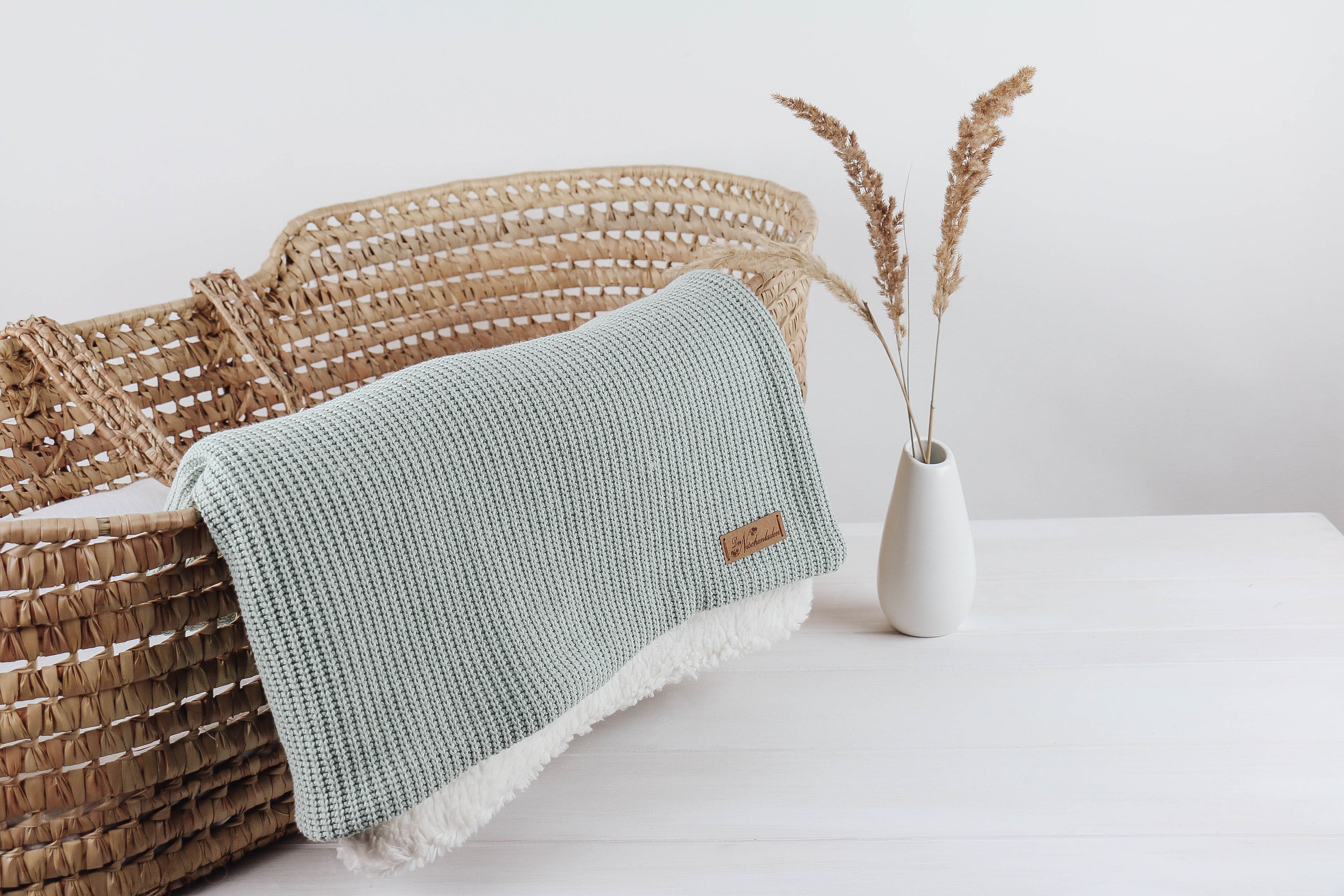 Nischenladen-295 Babydecke Strick mint