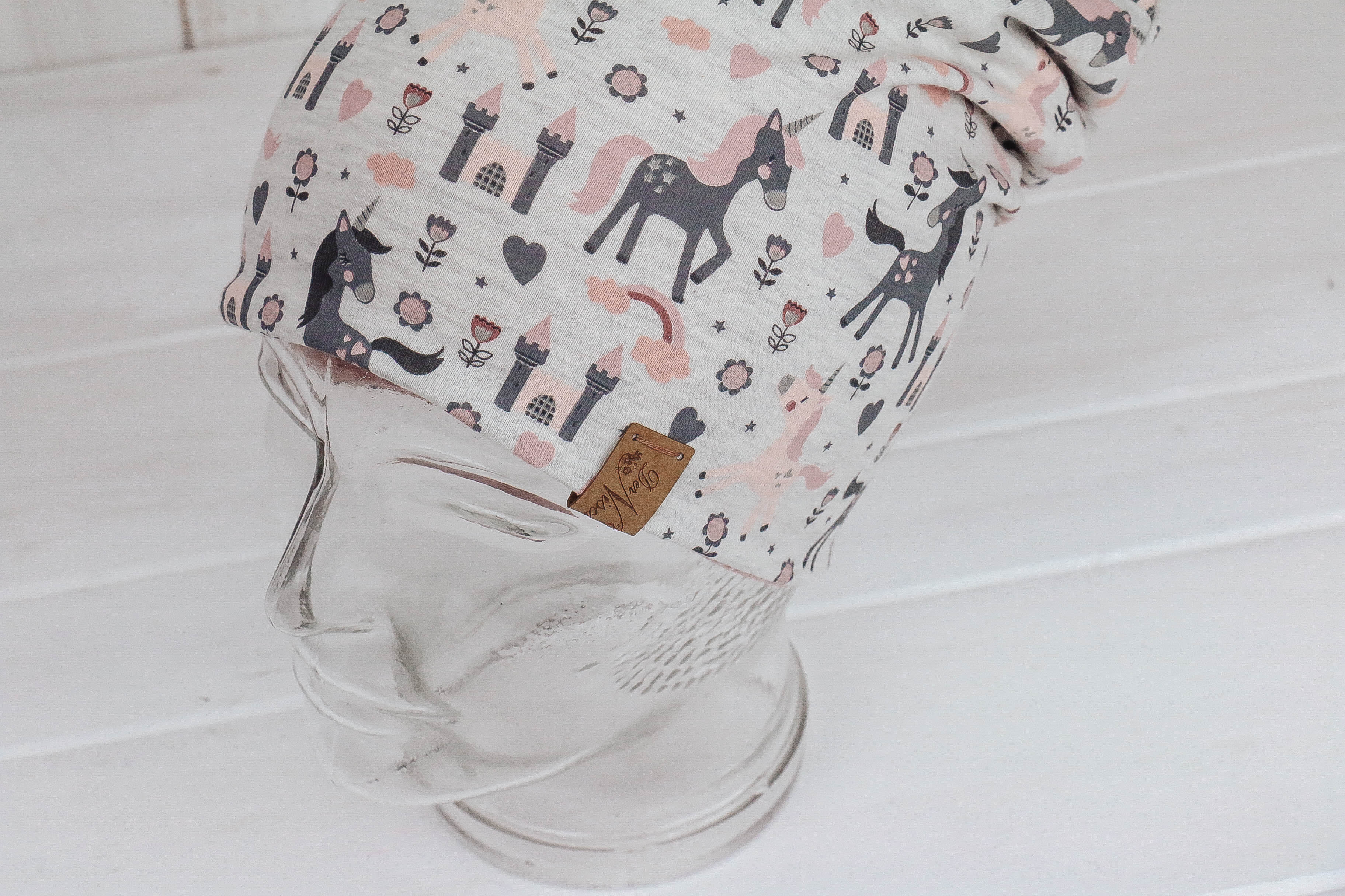 IMG_9461 Jersey Haube *Einhörner grau/rosa*