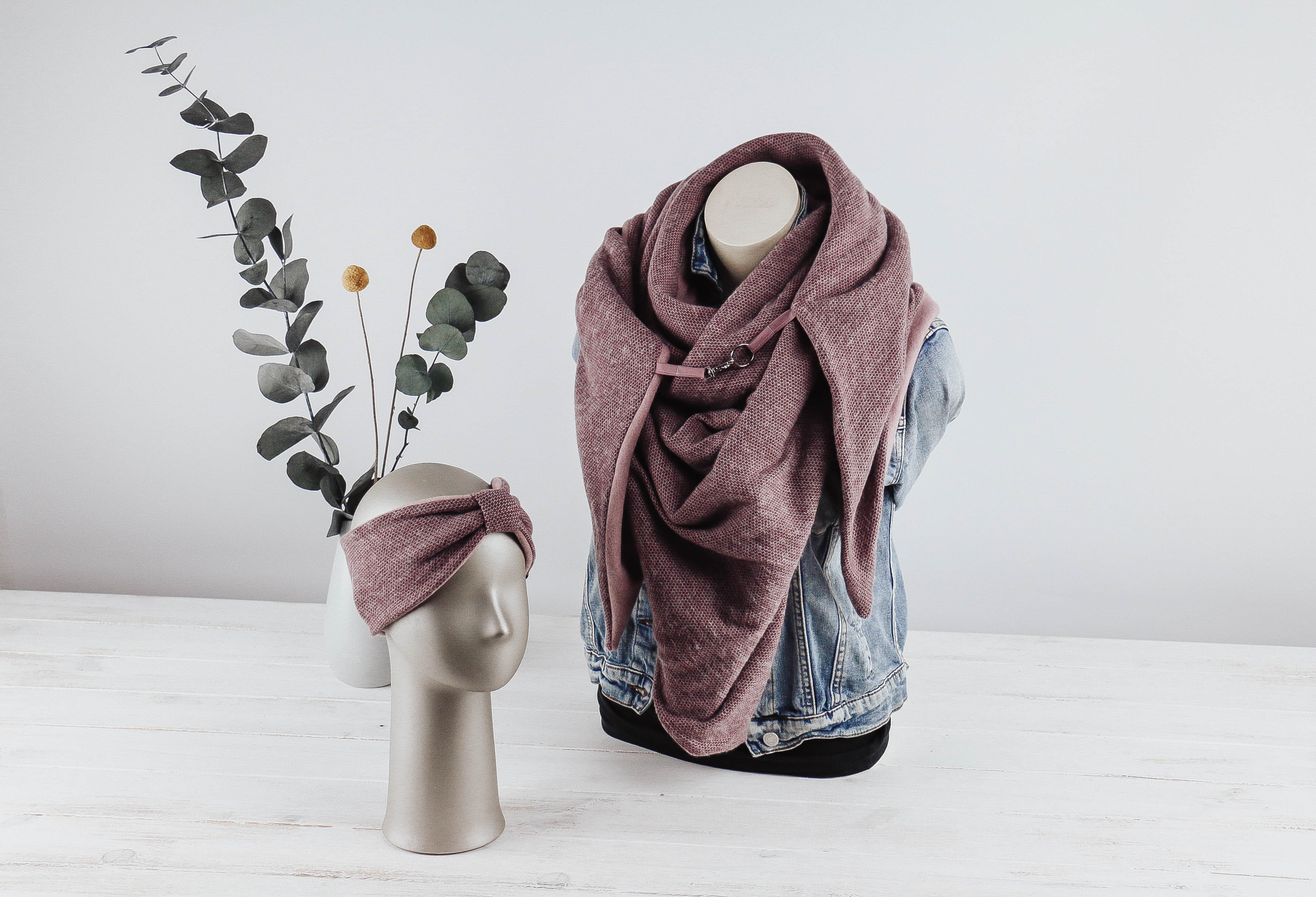 Stirnband mit Schlaufe bordeaux