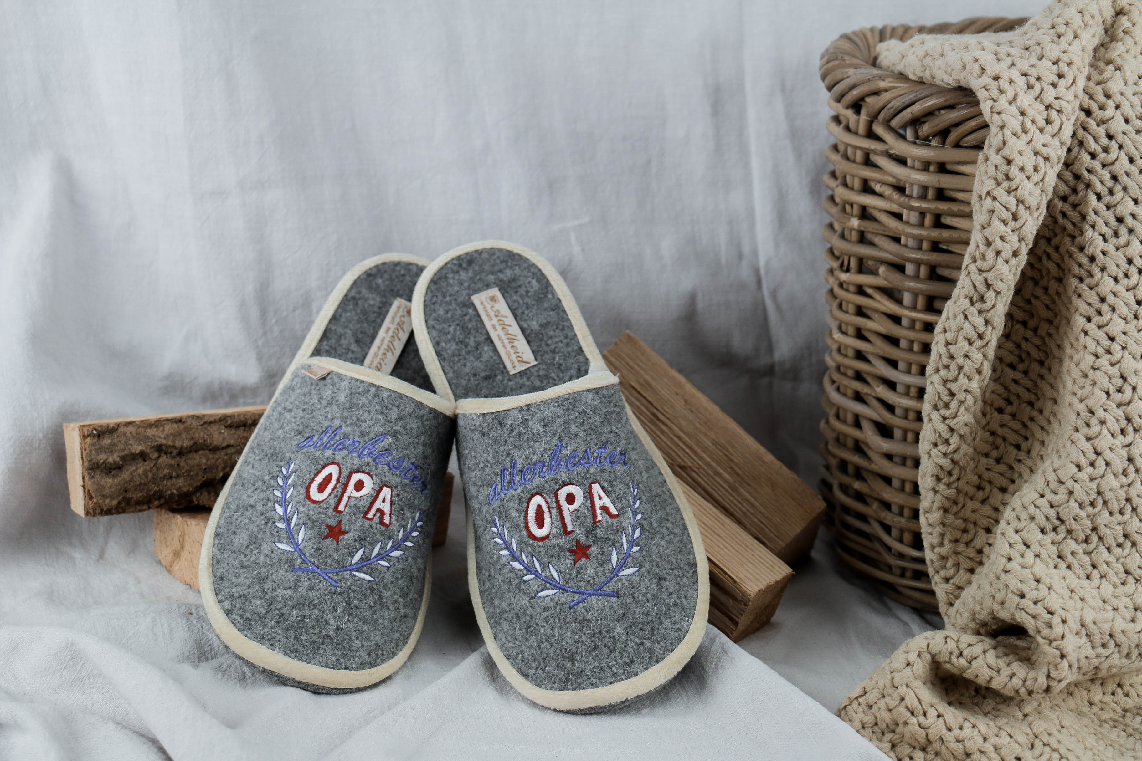 Nischenladen-135h2quA3mwjwK0y Filzpantoffeln "allerbester Opa"