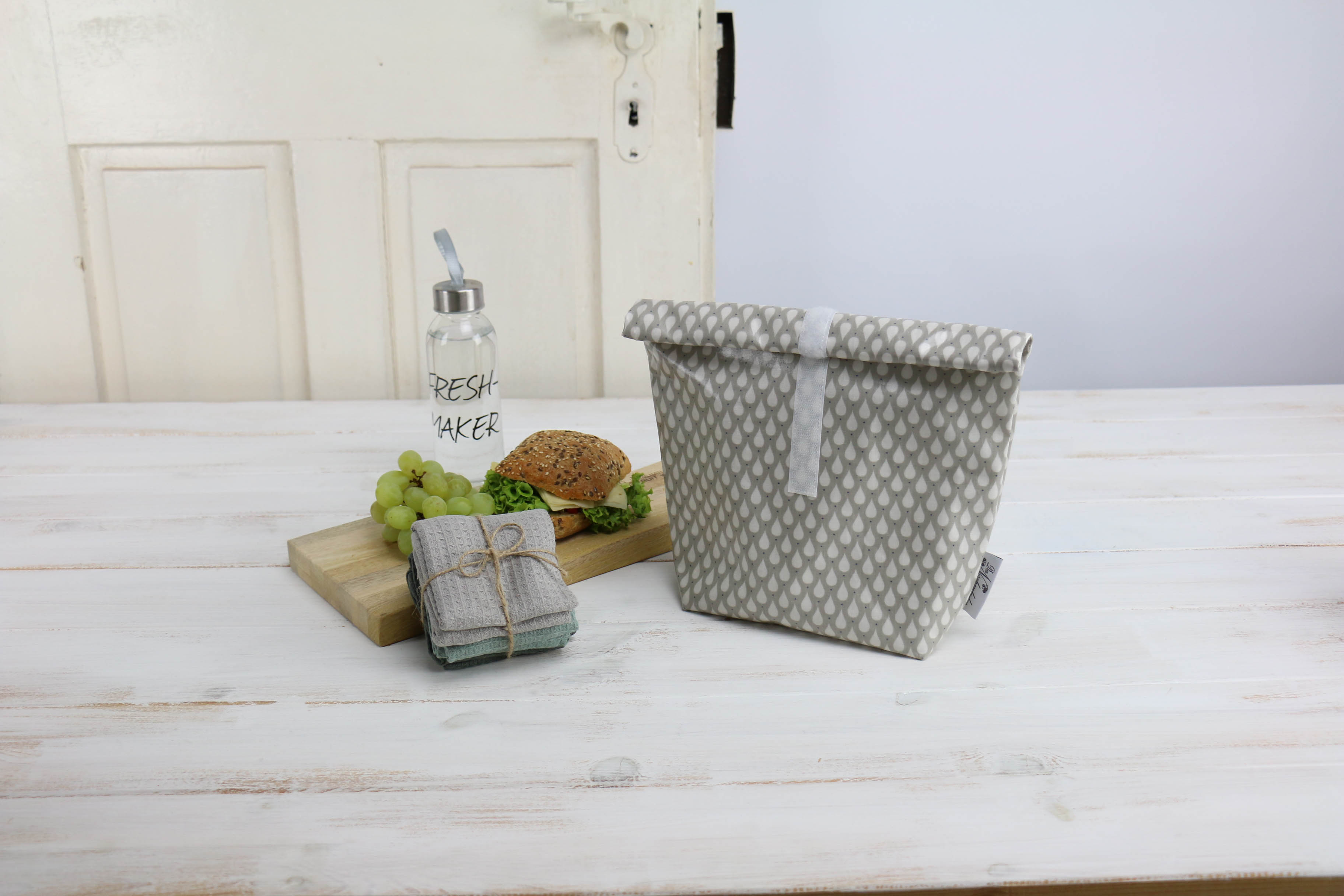 nischenladen-69RK6BL5RUtBvBH Lunchbag Tropfen grau