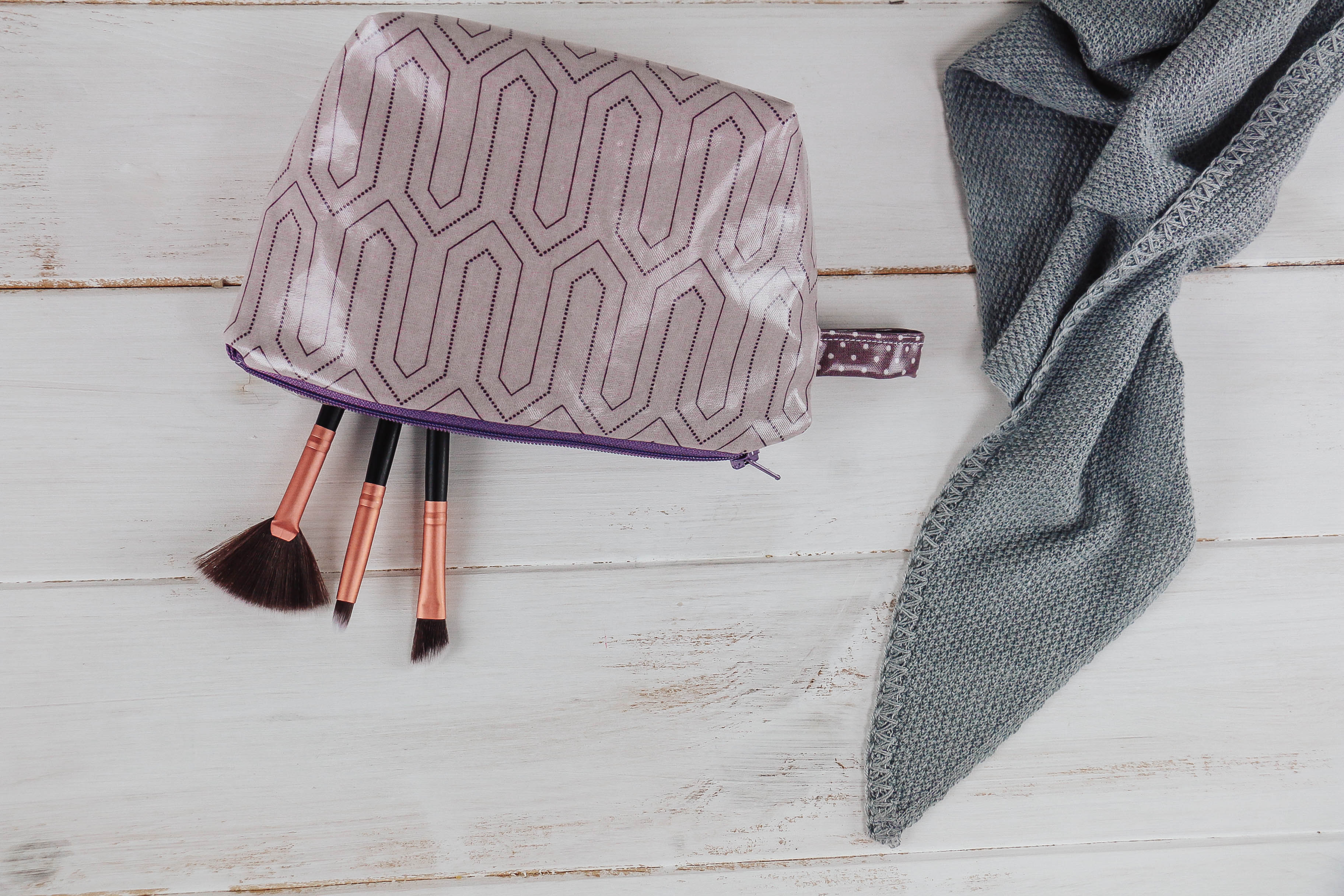 nischenladen-100 Wachstuchtäschchen Labyrinth rose