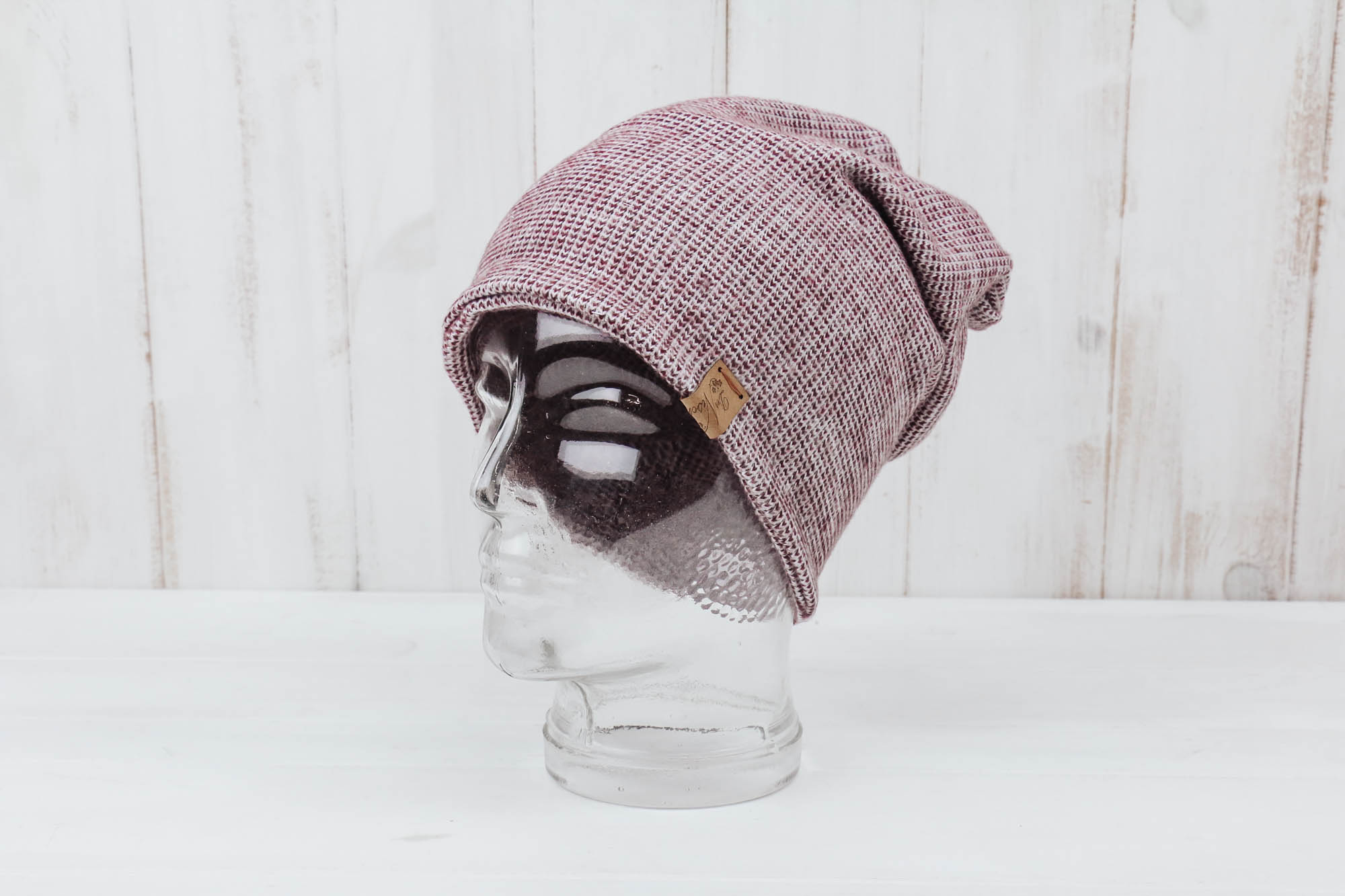 IMG_0473 Haube Recycling Jacquard weinrot