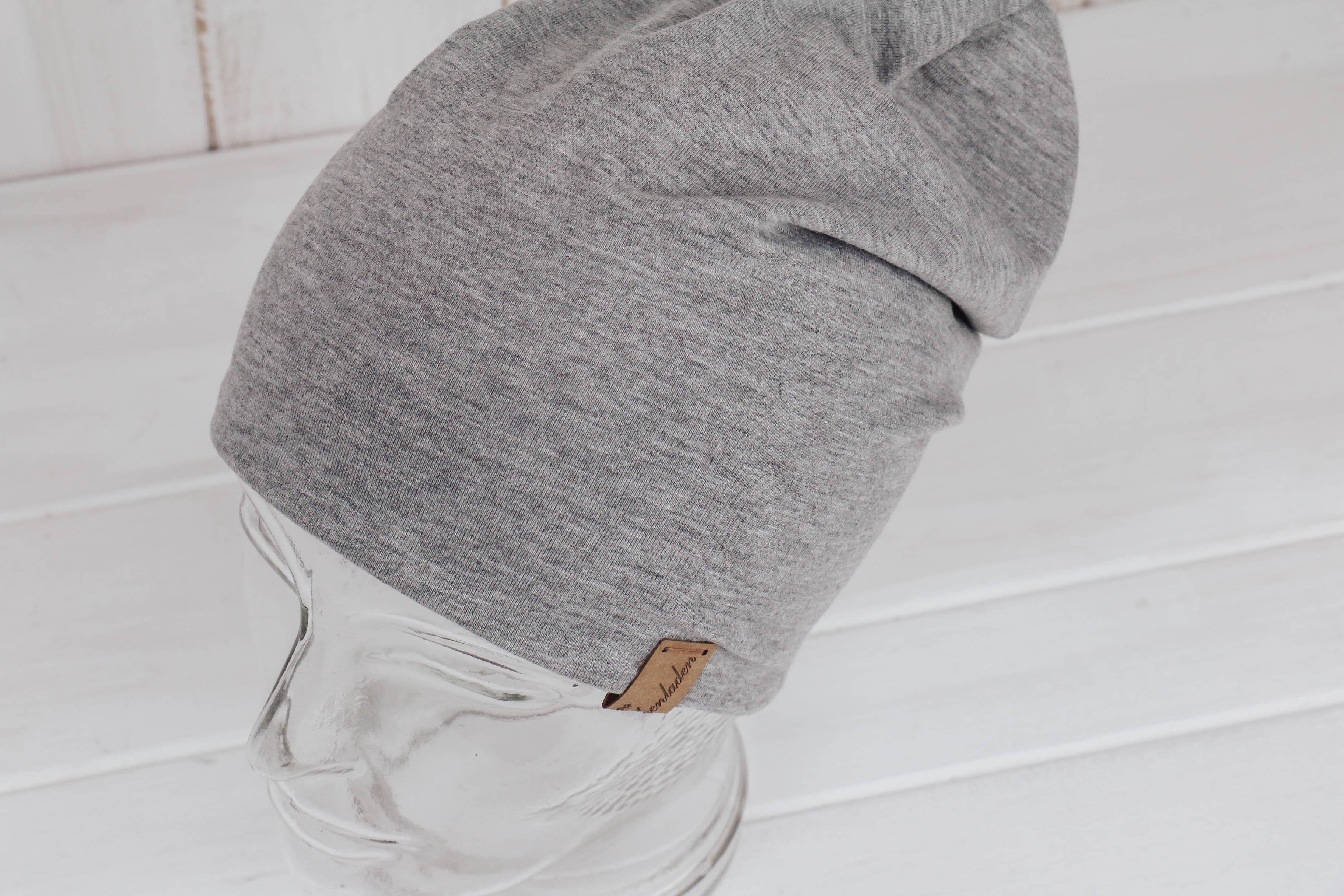 Jersey Haube *Baustelle dunkelgrau/grau*