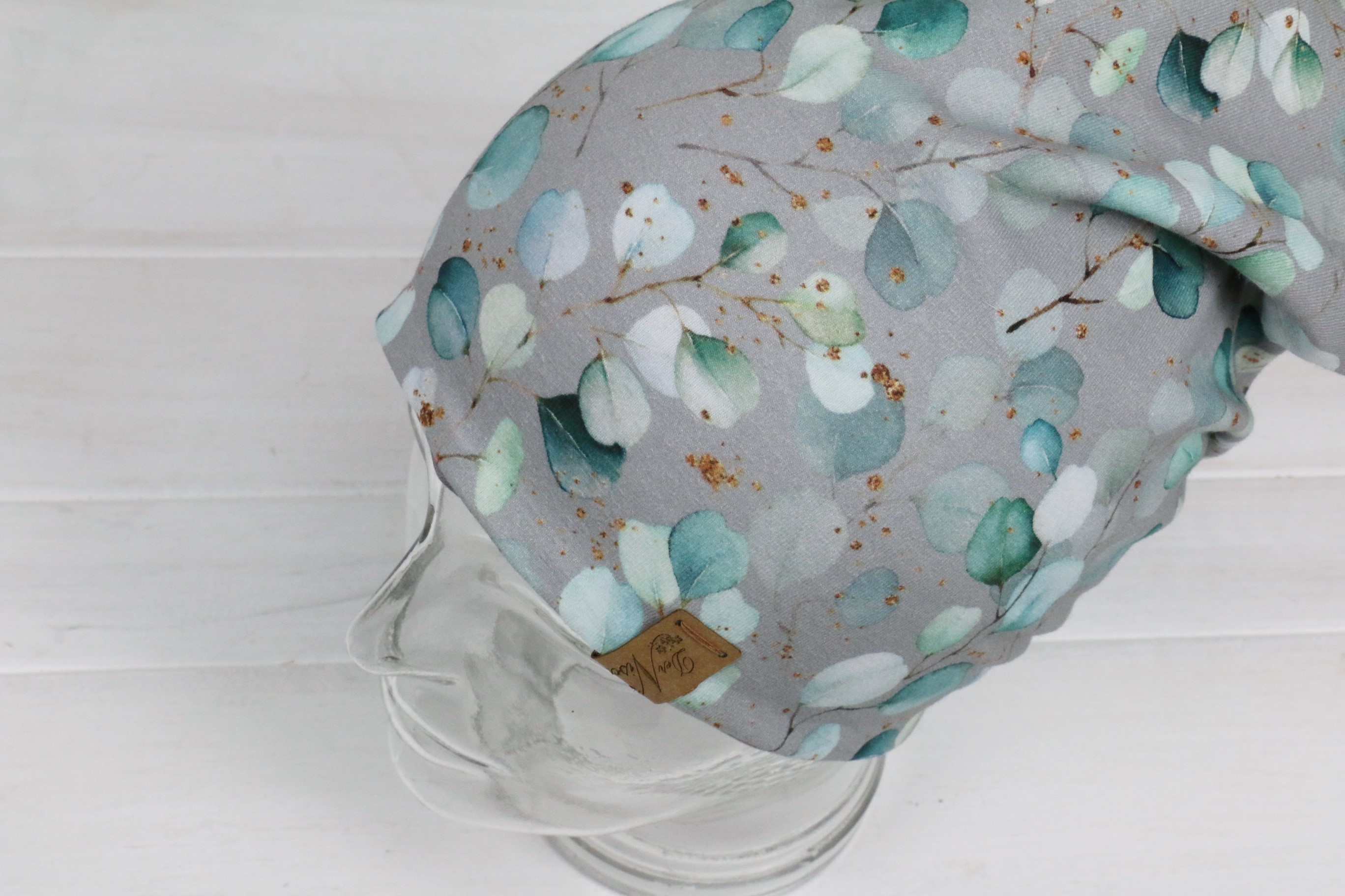 Jersey Haube Eukalyptus grau