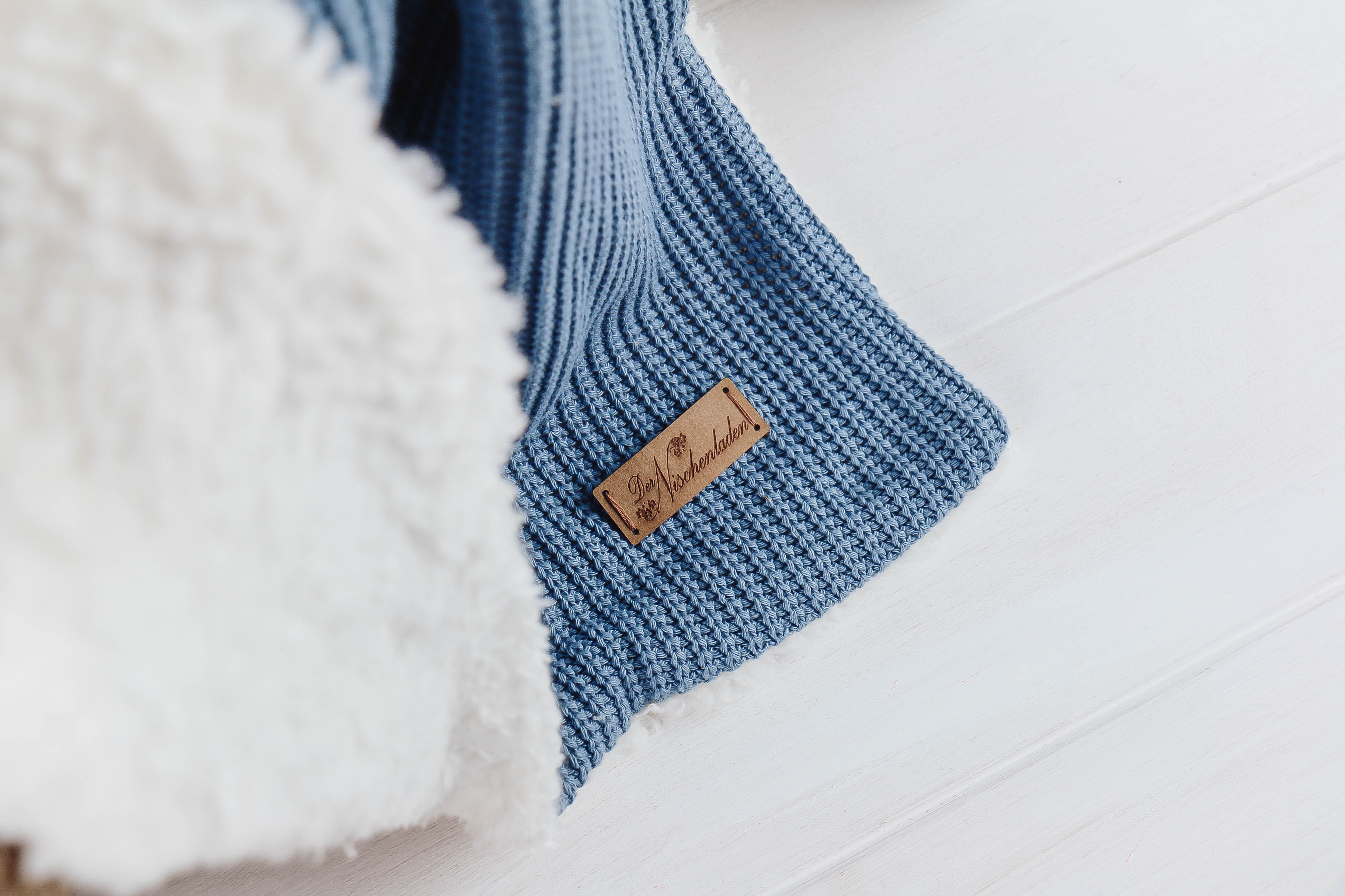 Nischenladen-278 Babydecke Strick blau