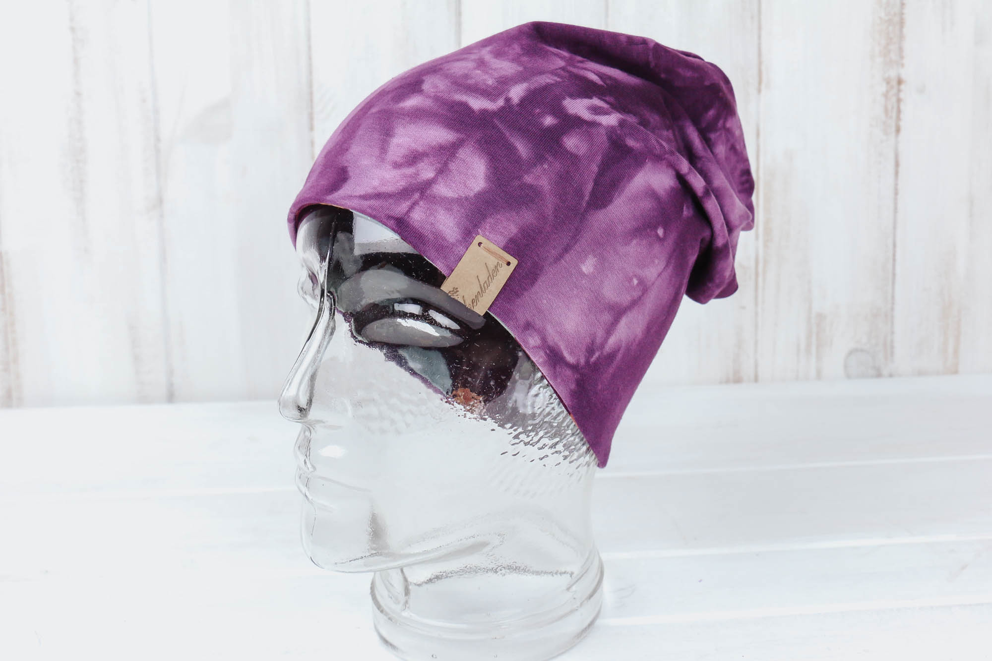 Jersey Haube Fox *violett-batik*