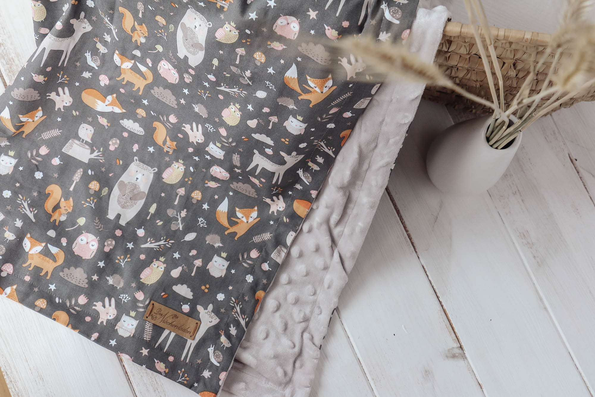 IMG_8551 Babydecke *Waldtiere* grau