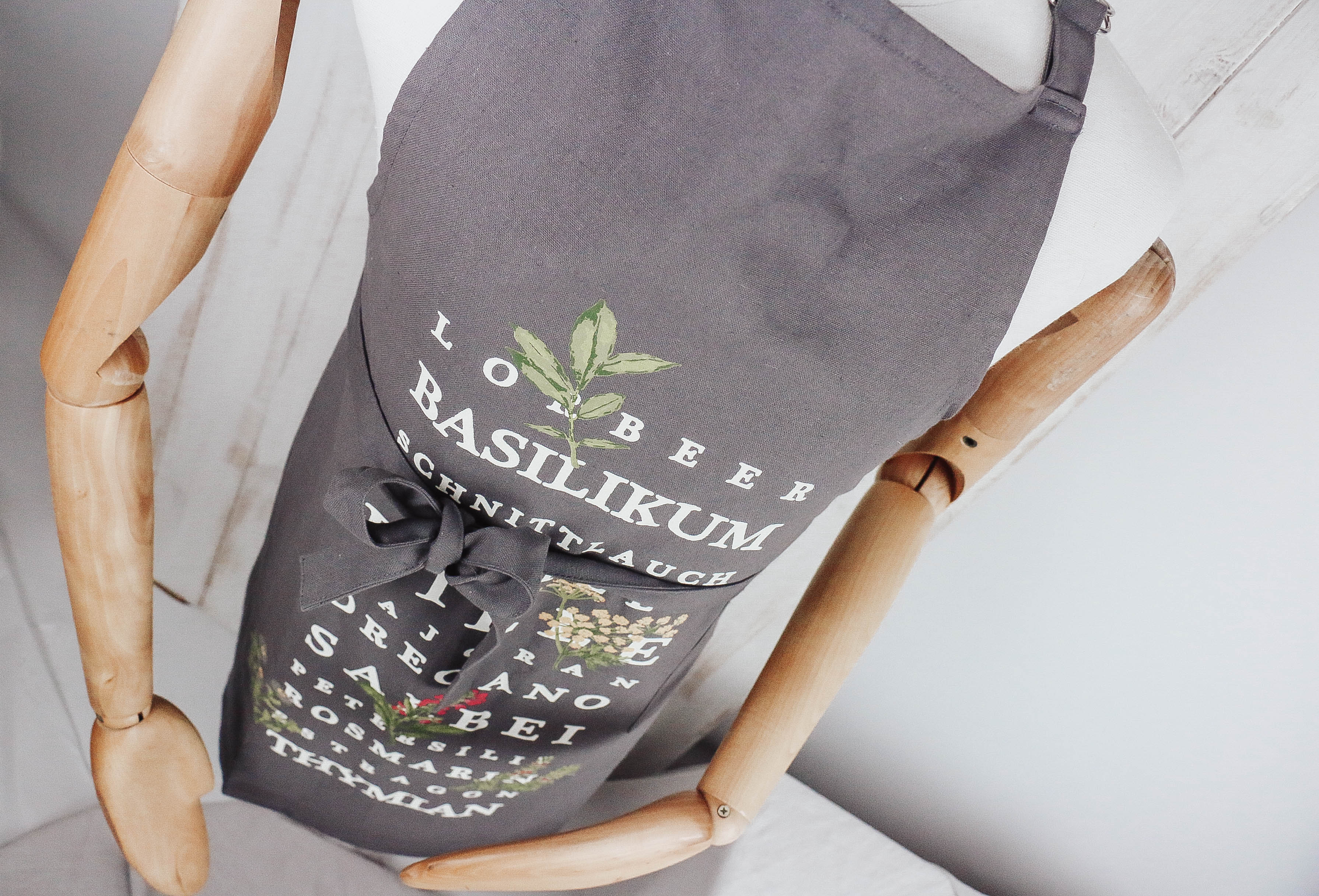 Schürze Kräuter grau Schürze Kräuter grau