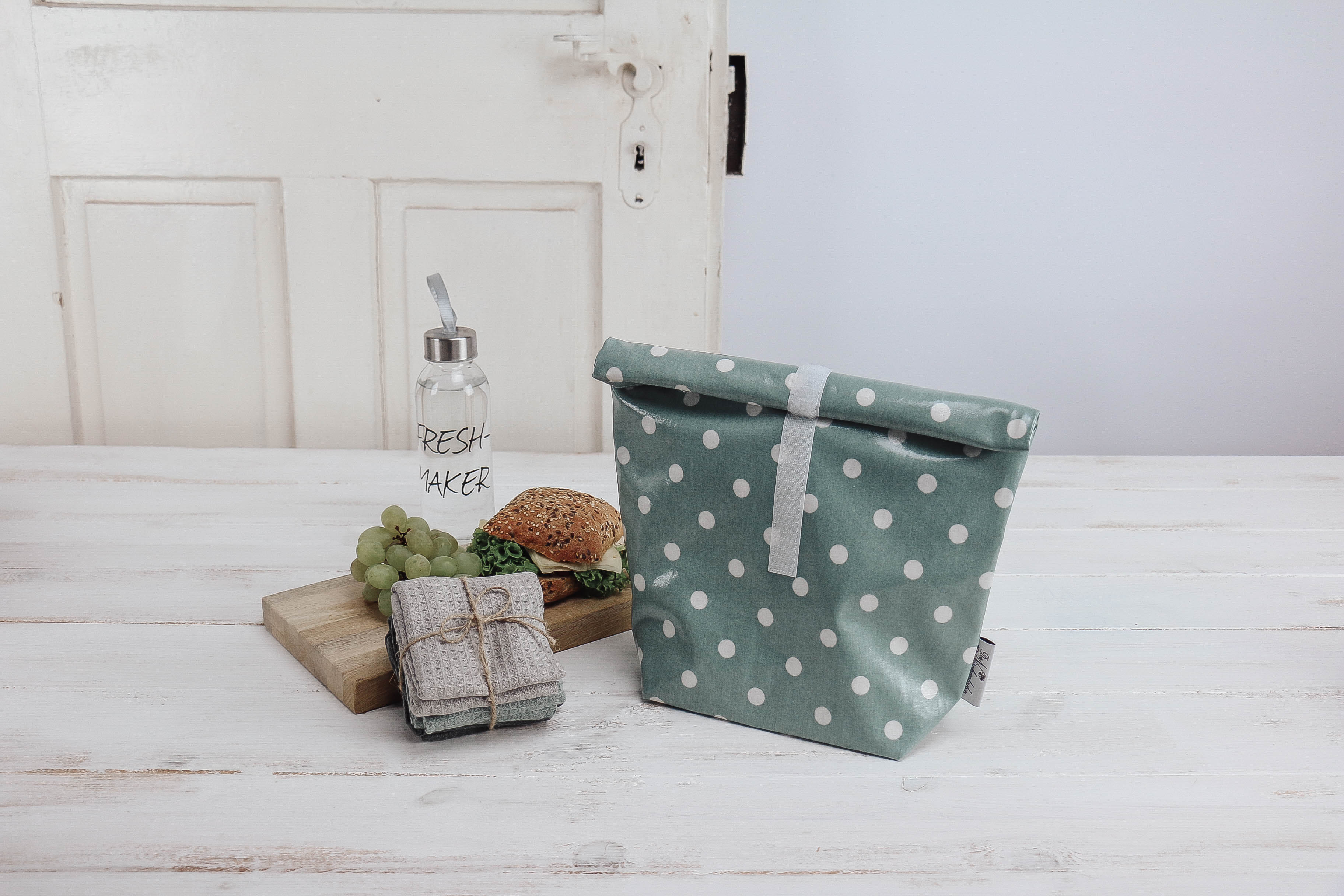 nischenladen-67HPVSNbcJzEPm1 Lunchbag Punkte mint-weiß