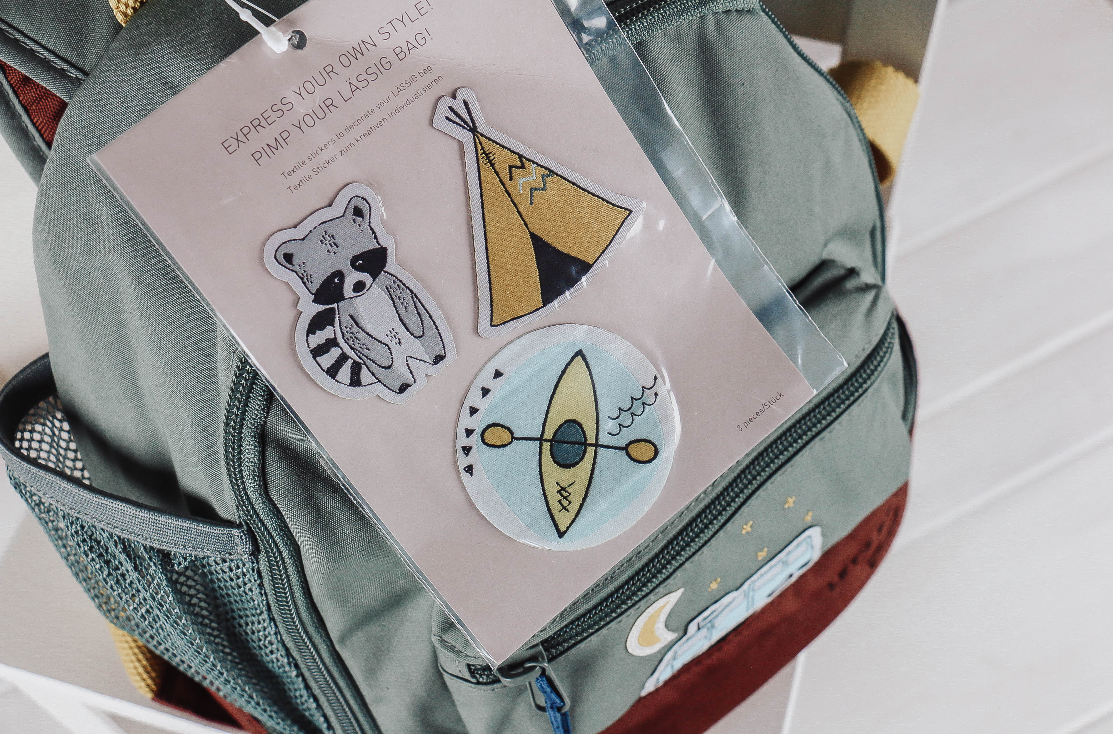 Kinderrucksack Bus olive