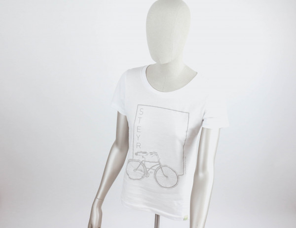 Damen T-Shirt *Steyr Fahrrad* Weiß
